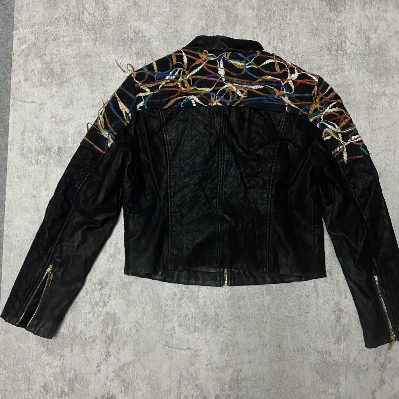 Other Black leather biker jacket with multicolored embroidered Size ONE SIZE - 4 Thumbnail
