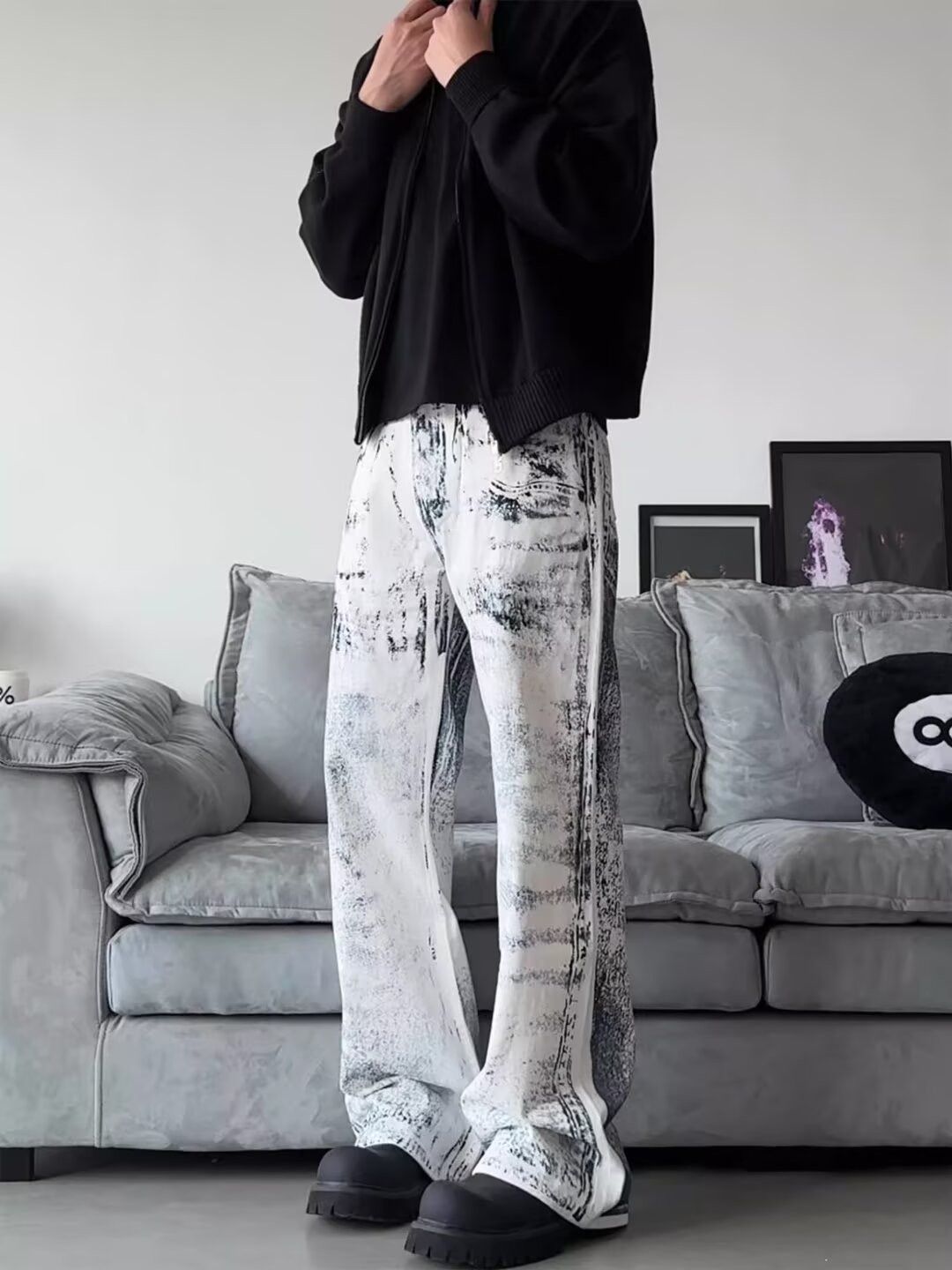 Gradient Pants Tie-Dye Straight Leg Loose Jeans