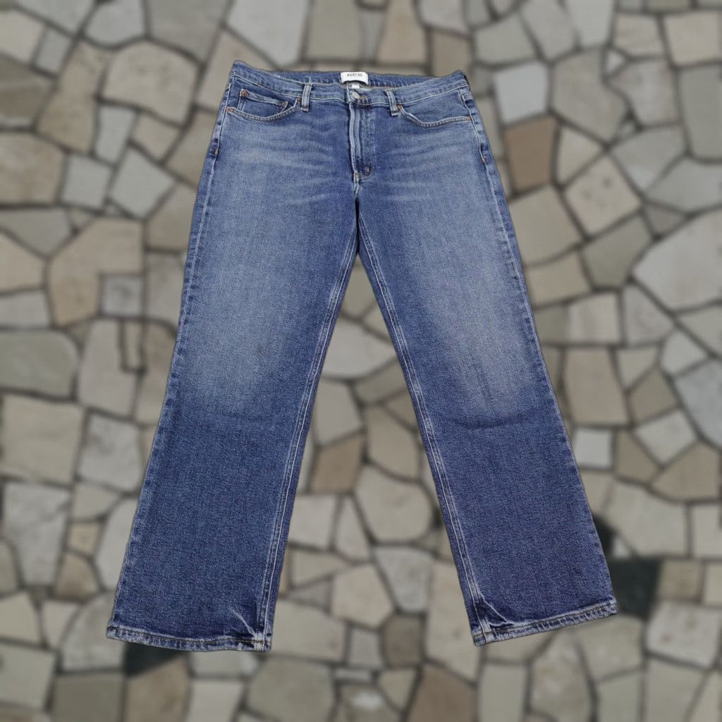 AGOLDE Jeans Womens 30 Blue Denim Kye Mid Rise Straight Crop Flex Stretchy