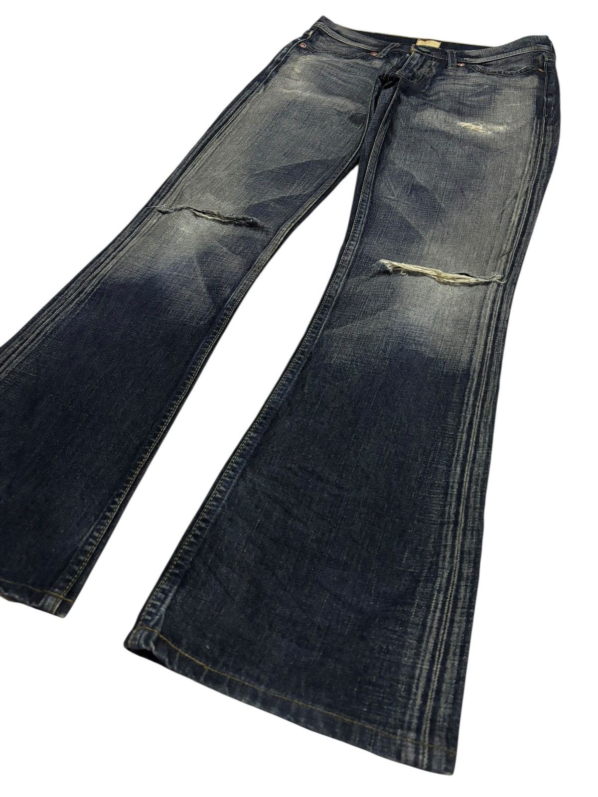 Levi's Vtg 90s Levis Japan 326 Flared Distressed Jeans Size 28" / US 6 / IT 42 - 3 Thumbnail
