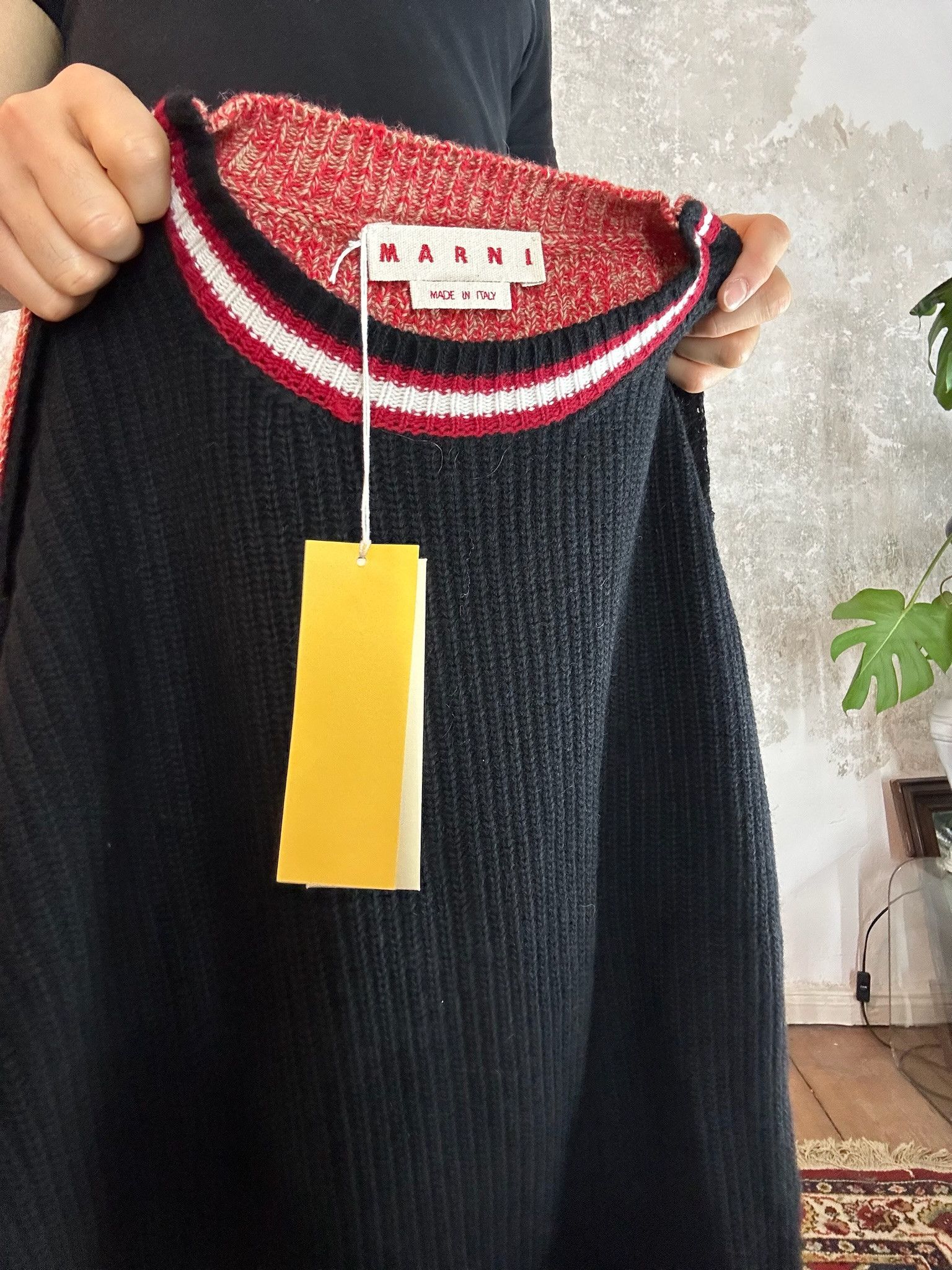 Marni Marni Half College Sweater Black/Red Size US M / EU 48-50 / 2 - 6 Thumbnail