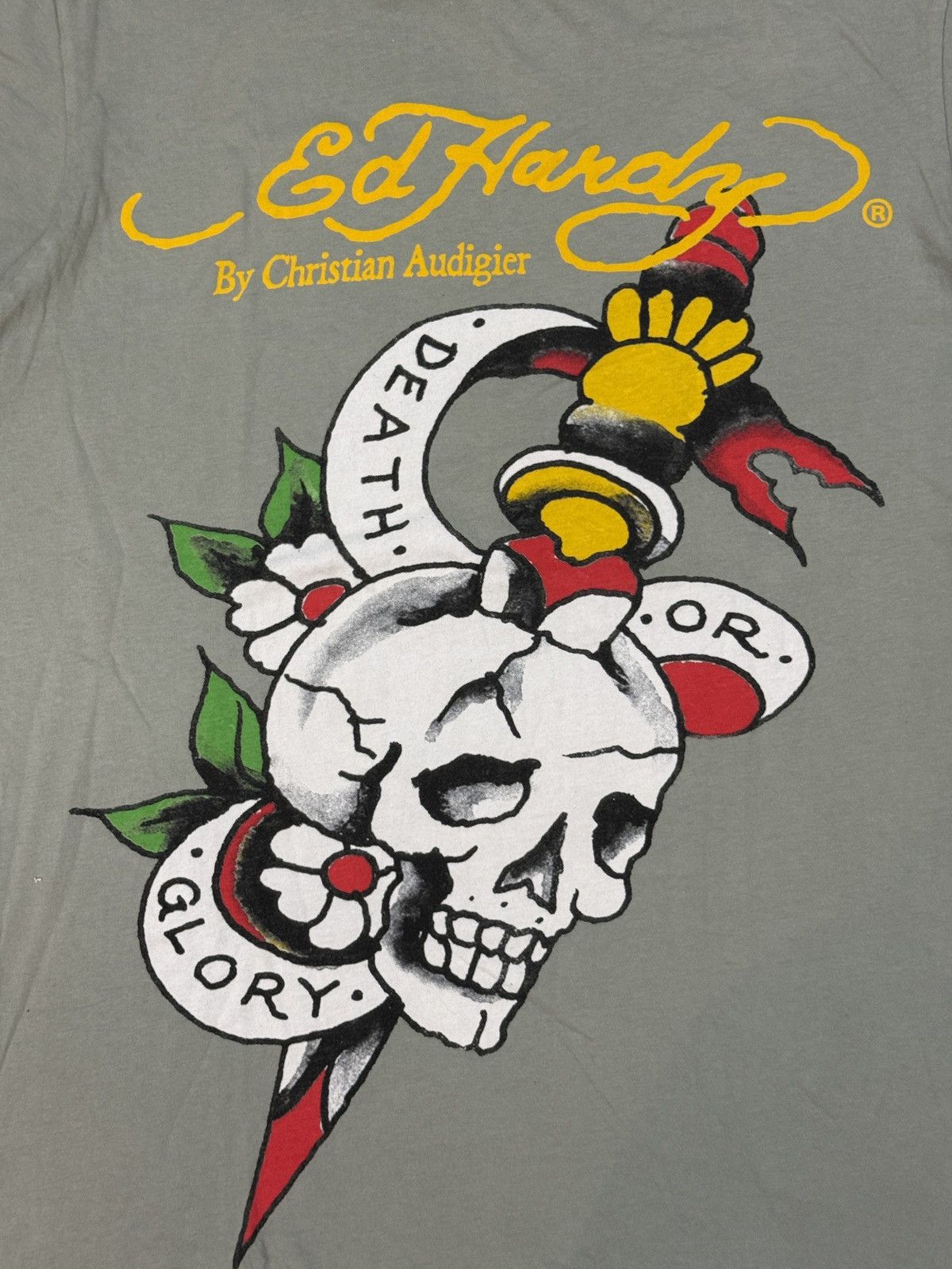 Ed Hardy Ed Hardy Christian Audigier vintage grey T-shirt big logo Size US M / EU 48-50 / 2 - 2 Thumbnail
