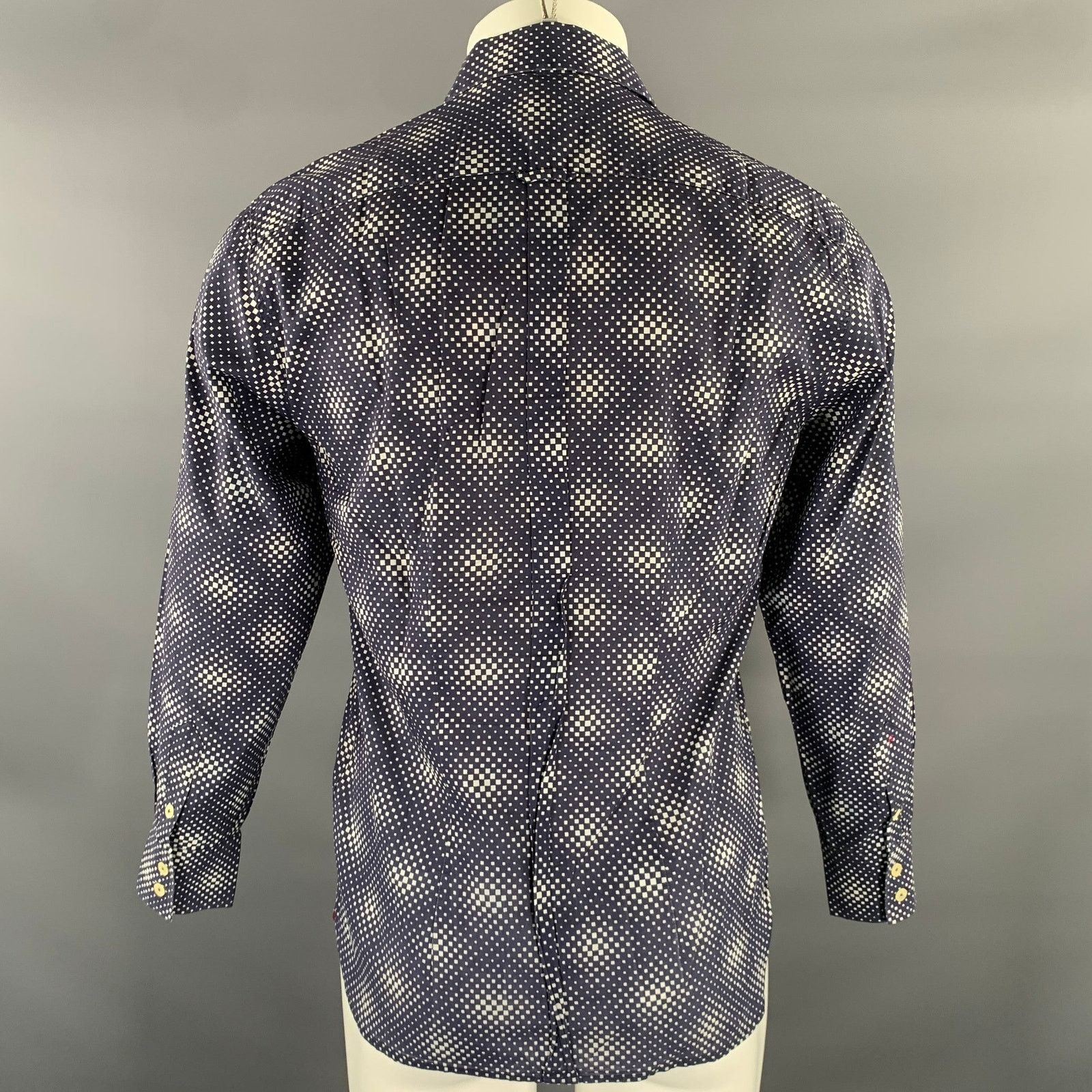 Paul Smith PS by PAUL SMITH S Navy White Gradient Cutaway L/S Shirt Size US S / EU 44-46 / 1 - 4 Thumbnail