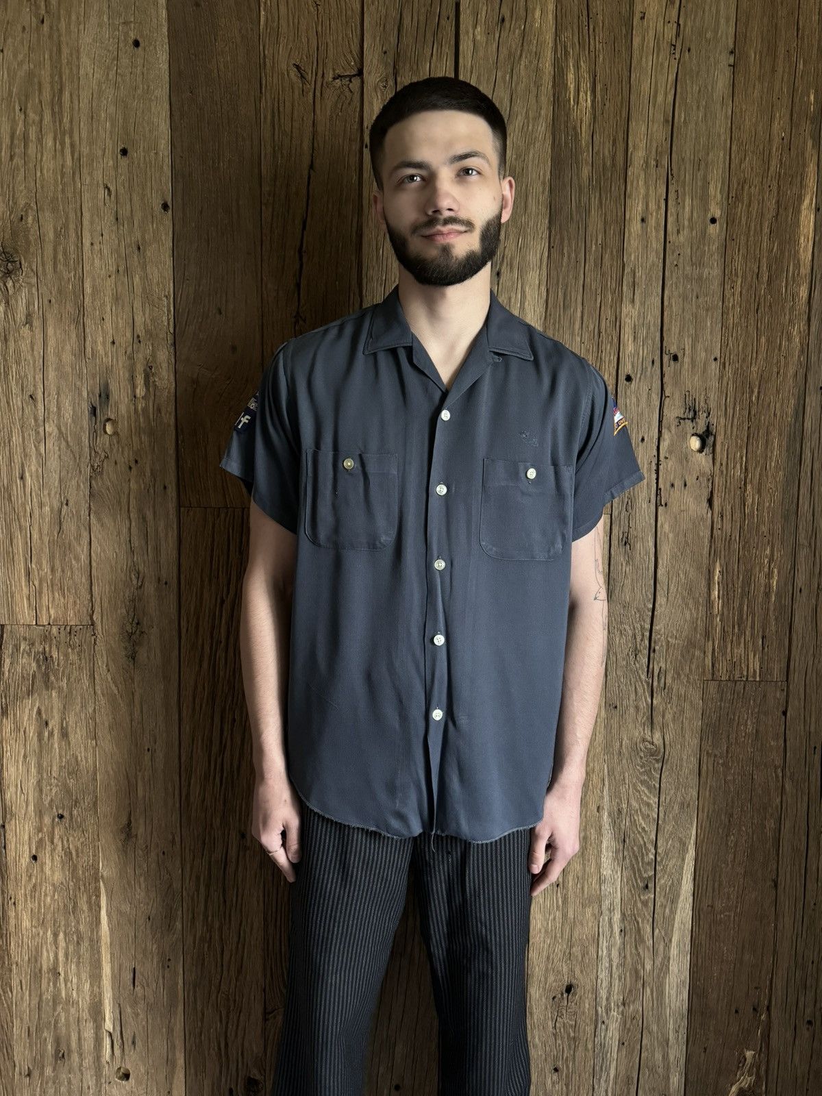 Alfred Dunhill × Vintage 1950s Dunhill Bowler Rayon Buttons Shirt Size US M / EU 48-50 / 2 - 2 Thumbnail