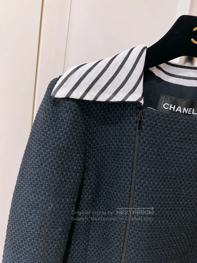 Chanel Chanel Navy tweed coat Size XXS / US 00 / IT 34 - 3 Thumbnail