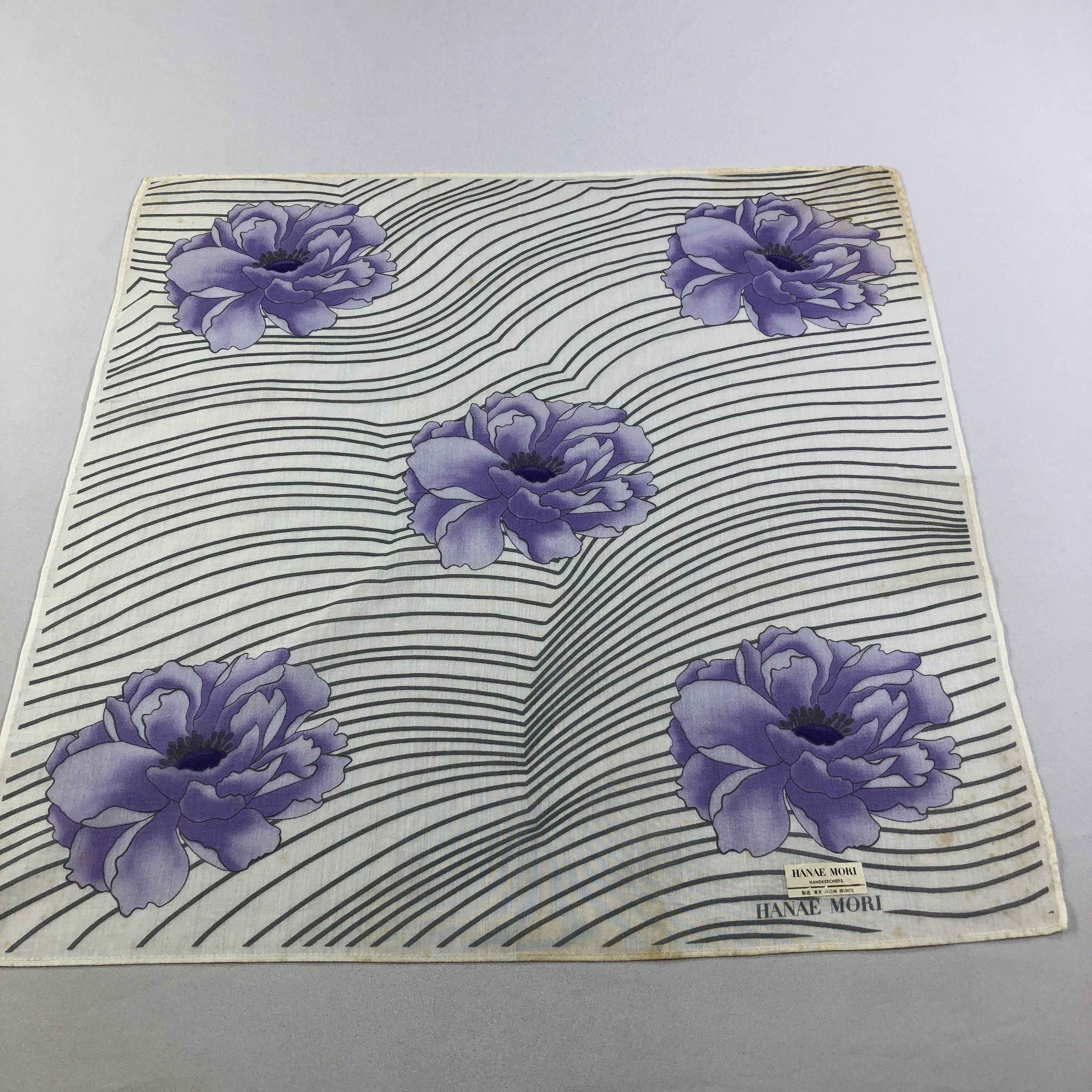 Hanae Mori × Vintage Hanae Mori Handkerchief Neckerchief Bandana H1807 Size ONE SIZE - 2 Thumbnail