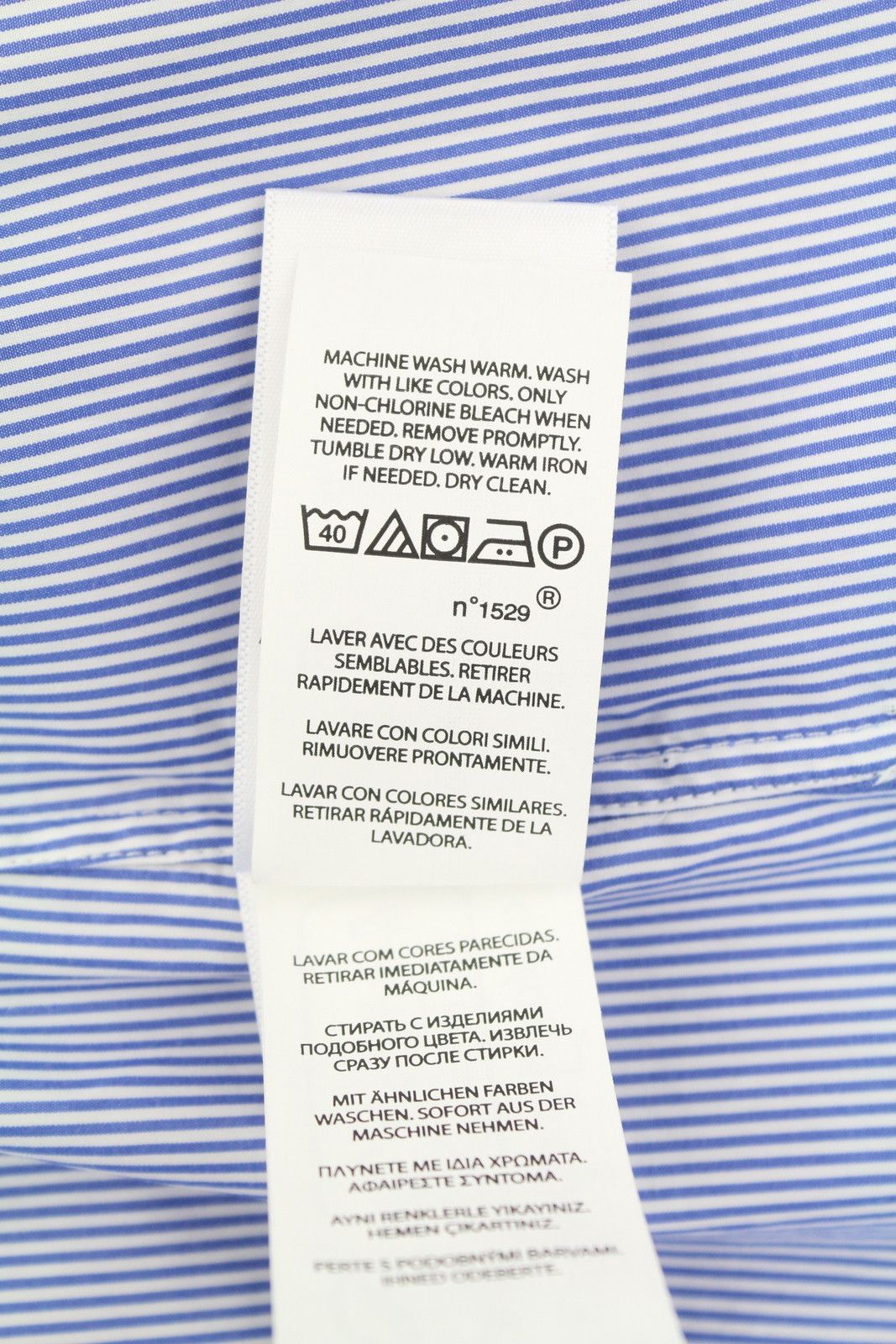 Ralph Lauren M Blue Striped Custom Fit Cutaway Logo Shirt 87013 Size US M / EU 48-50 / 2 - 11 Thumbnail