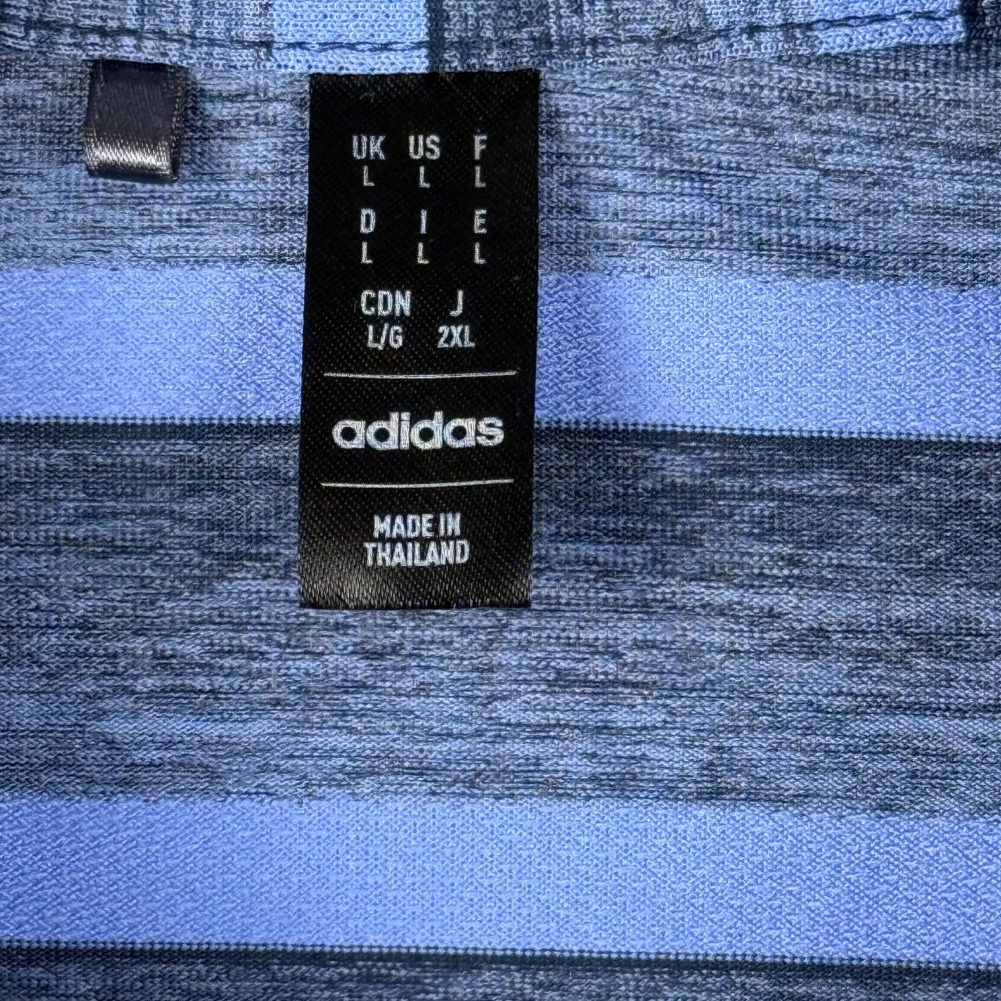 Adidas Adidas Men's 2-Color Striped Short-Sleeve Polo Golf Shirt Bl Size US L / EU 52-54 / 3 - 2 Thumbnail