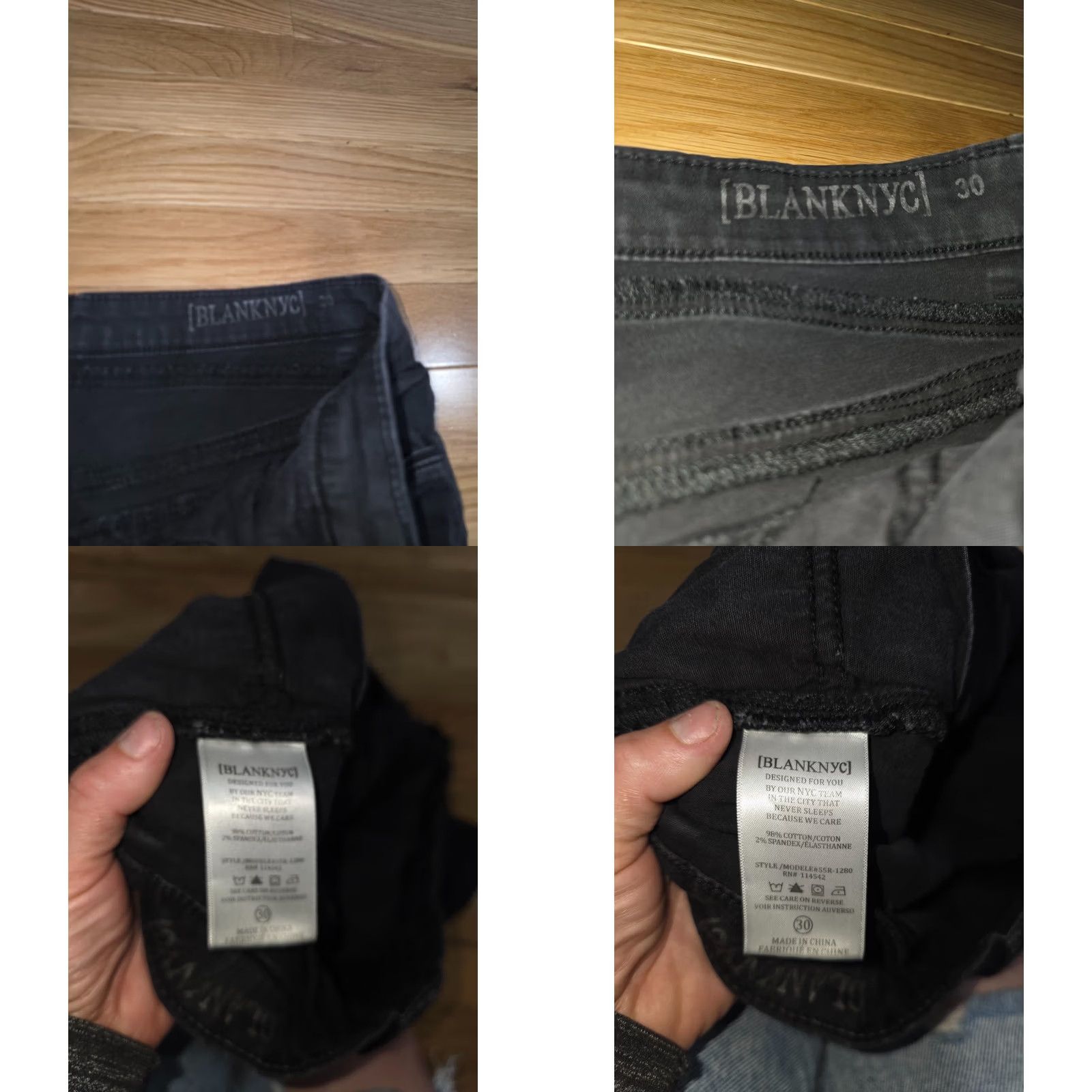 Vintage BLANKNYC Skinny Cargo Pants Women's 30 Black Denim Cotton Ankle Zip Pockets Size 30" / US 8 / IT 44 - 9 Thumbnail
