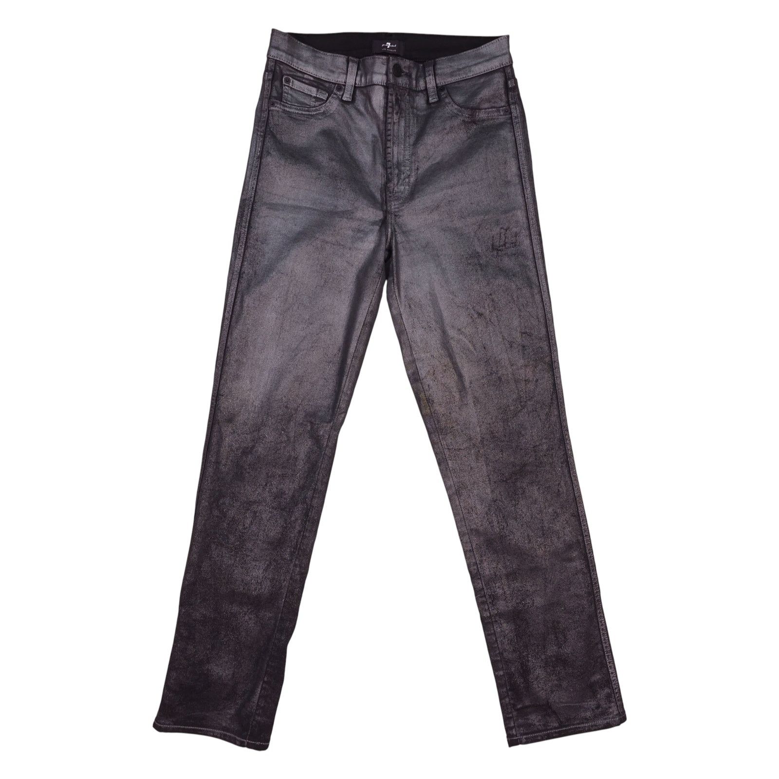 7 For All Mankind 7 For All Mankind High Waist Straight Jeans Coated Pewter 28 Size 28" / US 6 / IT 42 - 1 Thumbnail