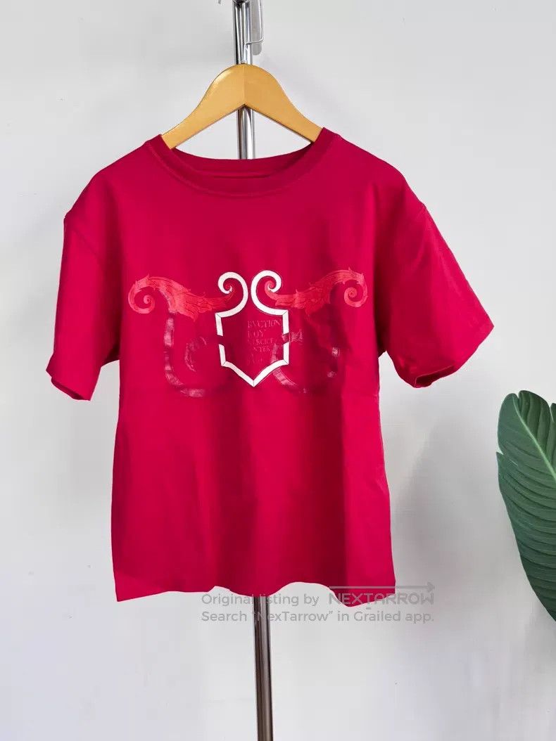 Hermes Hermes Ladies T-Shirt, Red Note Wing Print, Round Neck Sho Size XXS / US 00 / IT 34 - 1 Thumbnail