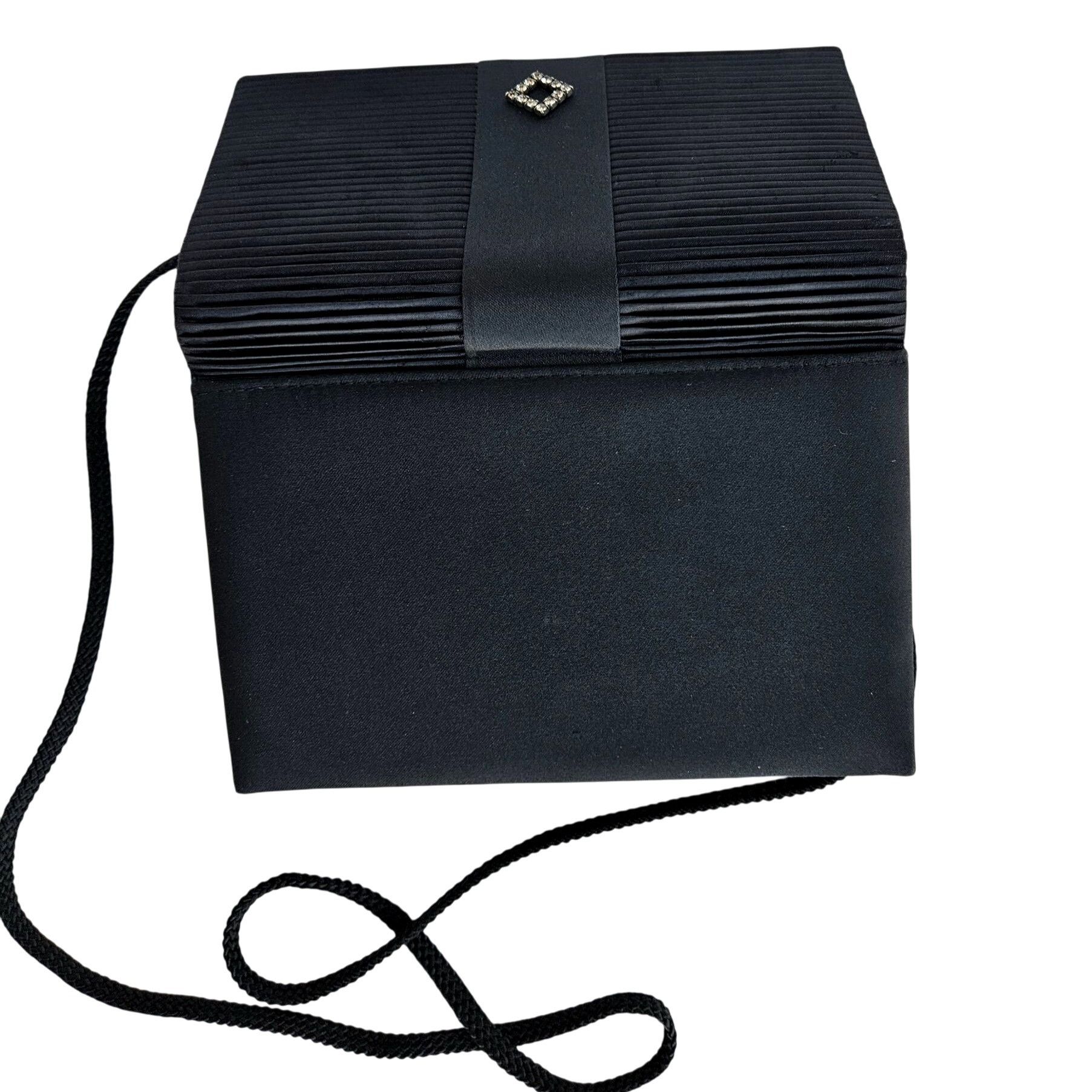 Other Vintage La Regale Black Pleated Satin Clutch Crossbody w/ Rh Size ONE SIZE - 7 Thumbnail