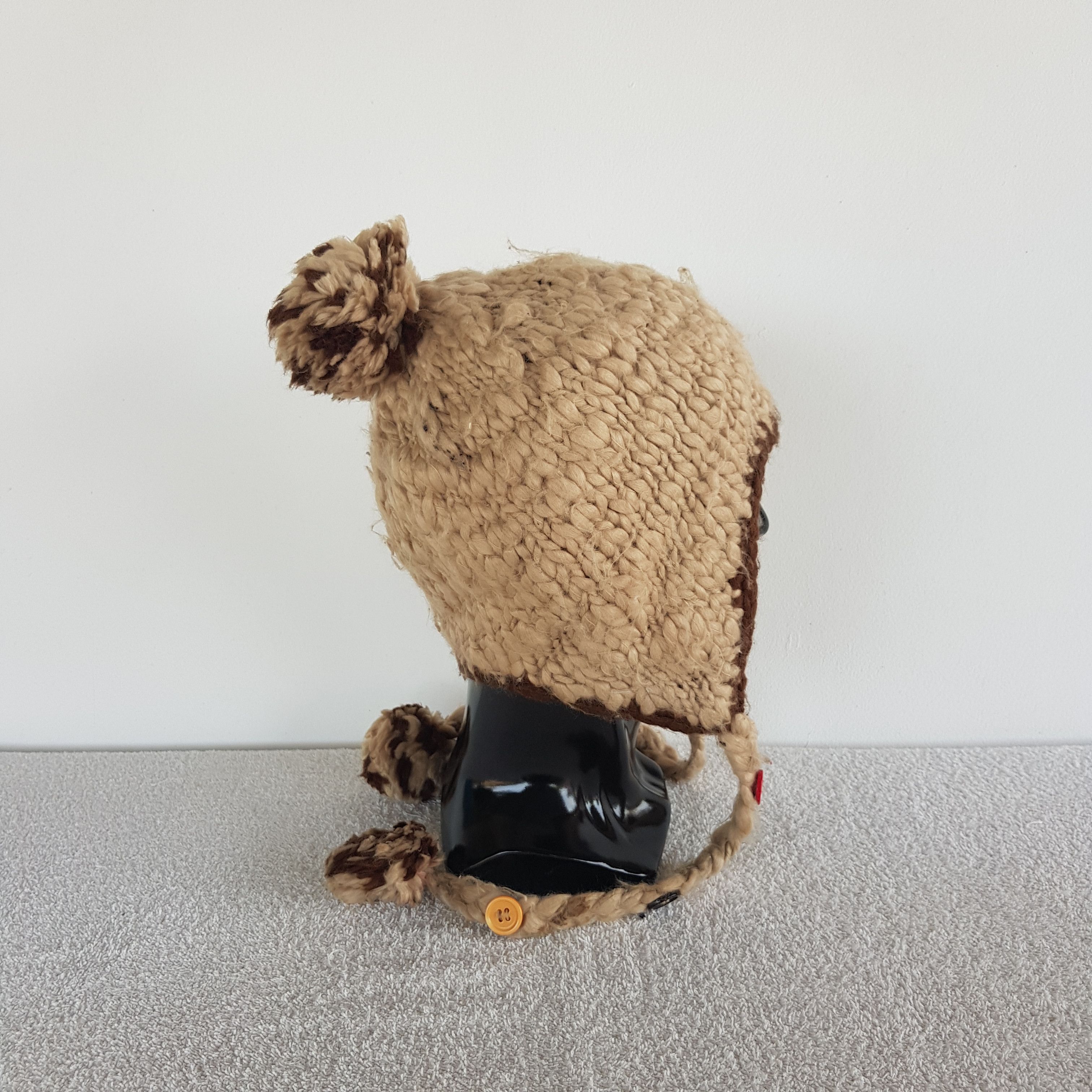 Aran Isles Knitwear Vintage Japanese Crochet Earflap Knit Beanie Snow Caps Hats Size ONE SIZE - 3 Thumbnail