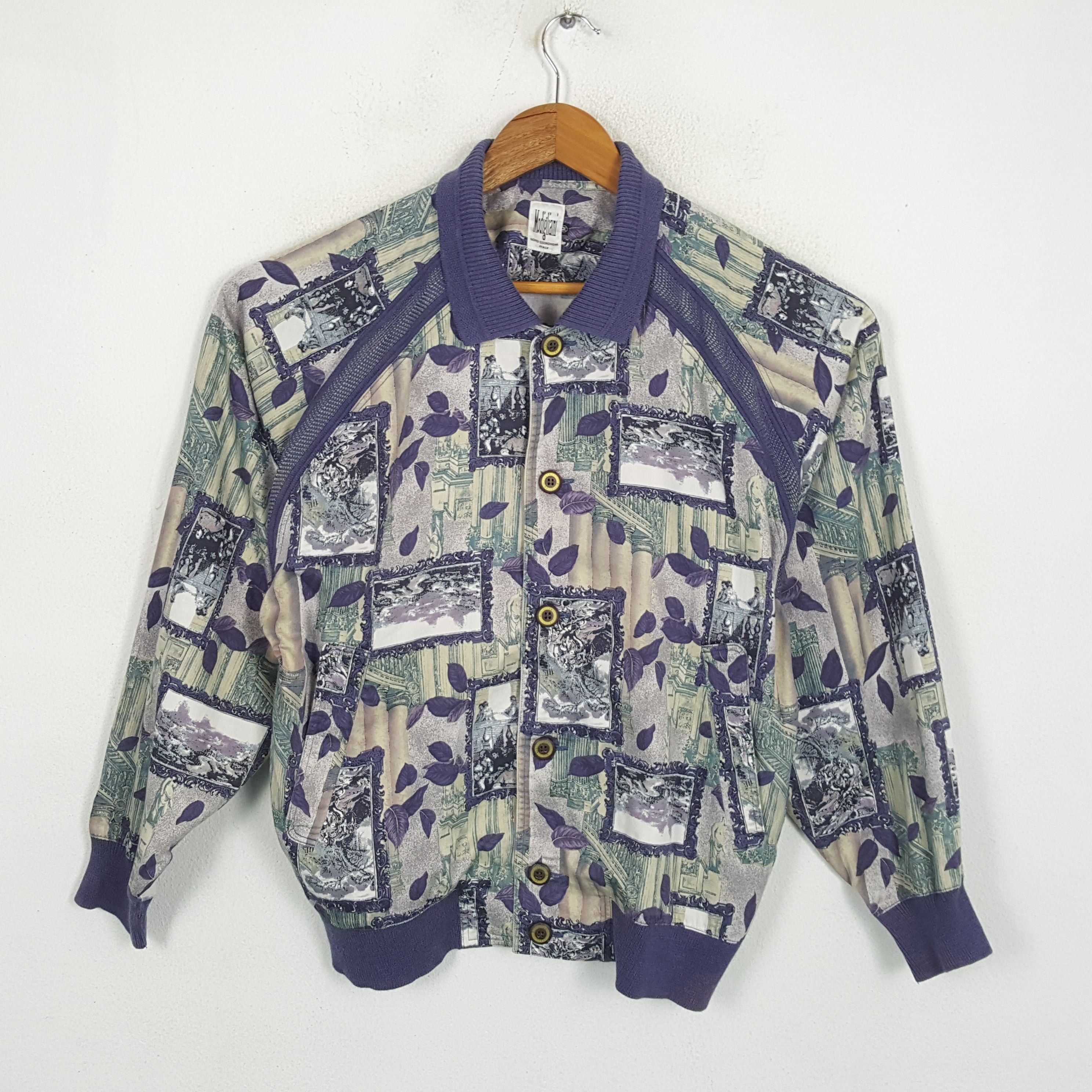 image of Italian Designers x Vintage Modigliani Italian Brand Coogi Style Jacket in Purple (Size Medium)