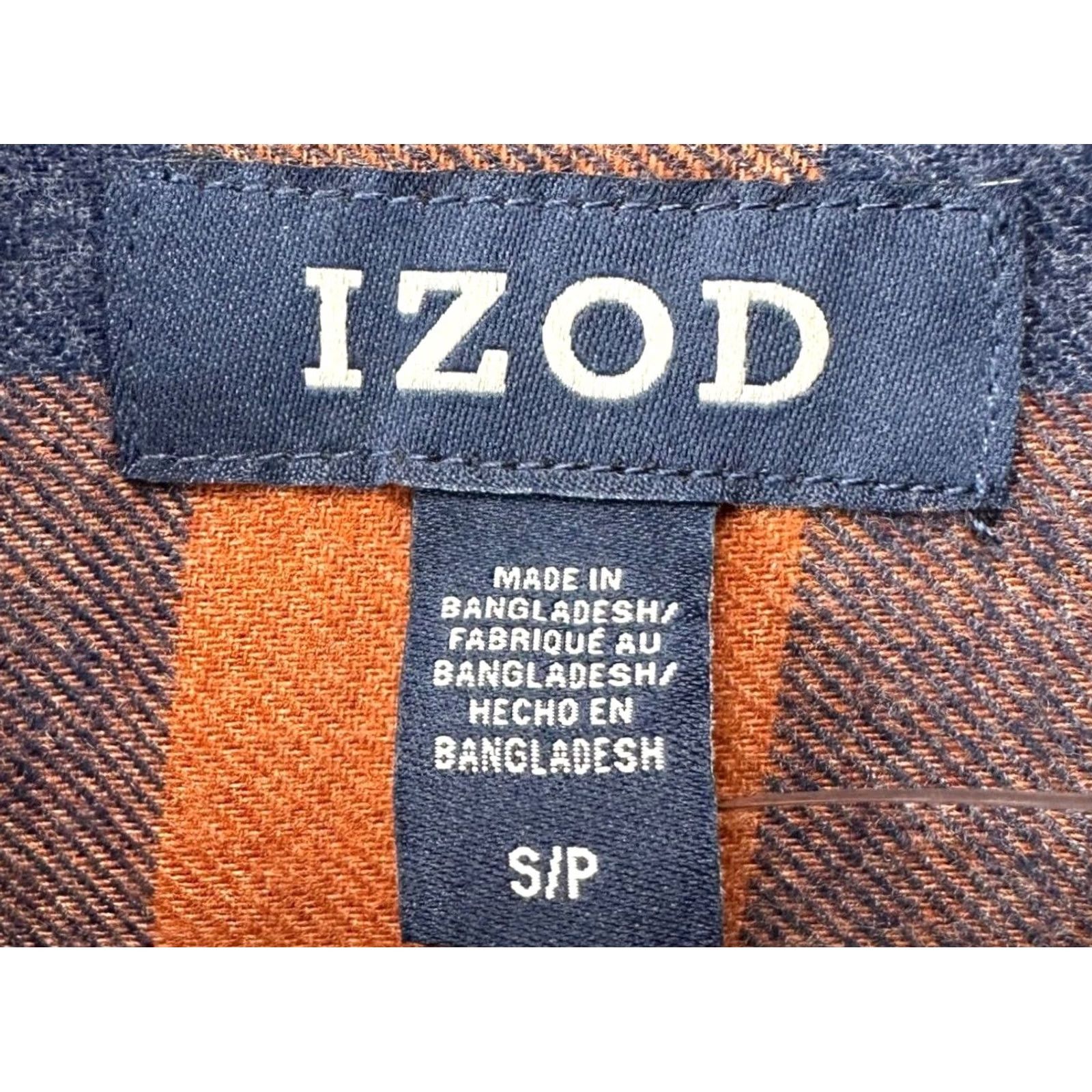 Izod VINTAGE Izod Flannel Shirt Mens Small Orange Blue Check Stratton Button Down Adult NEW Size US S / EU 44-46 / 1 - 6 Thumbnail