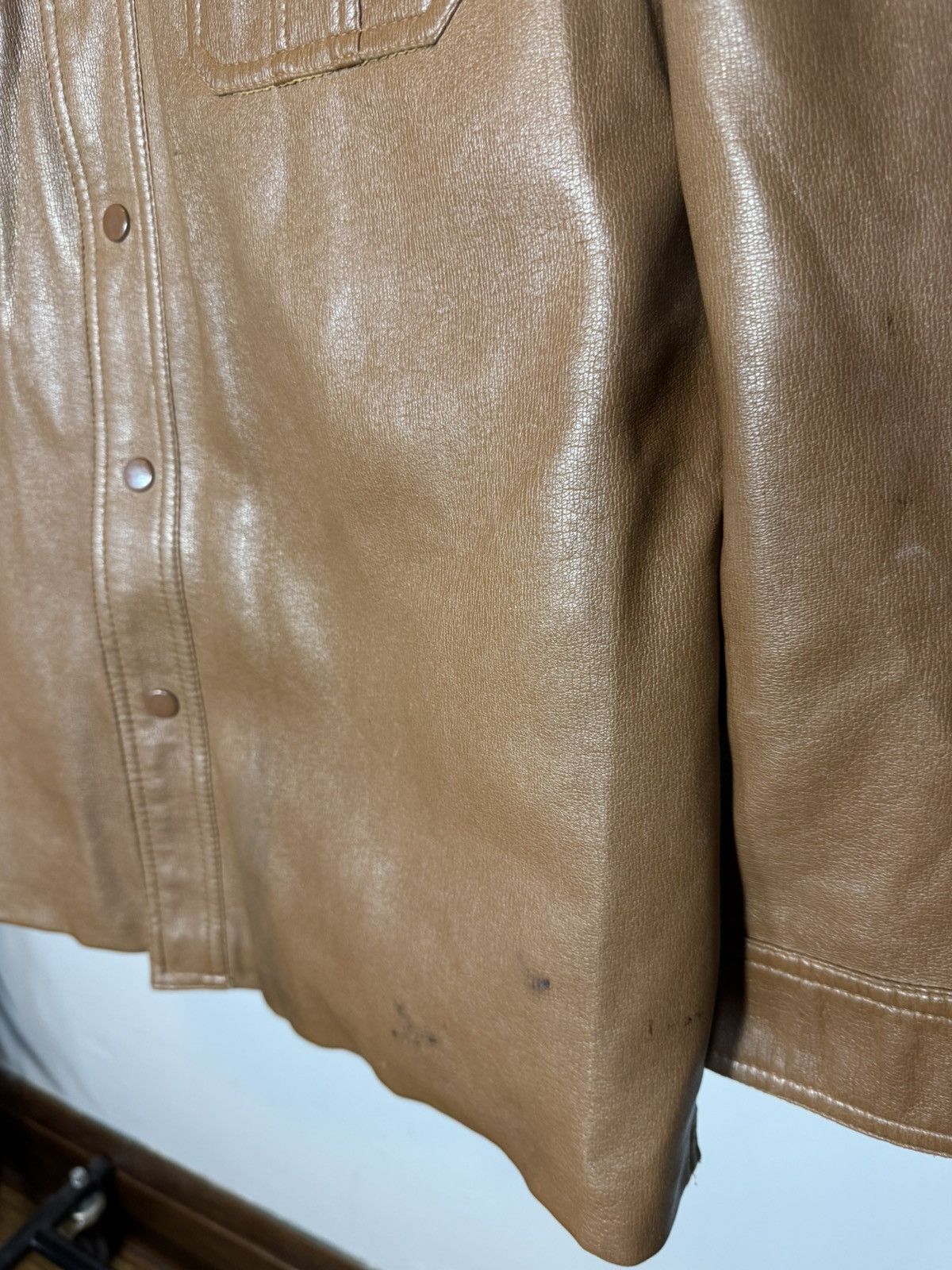 Vintage Vintage Faux Brown Leather Shacket Size US L / EU 52-54 / 3 - 3 Thumbnail