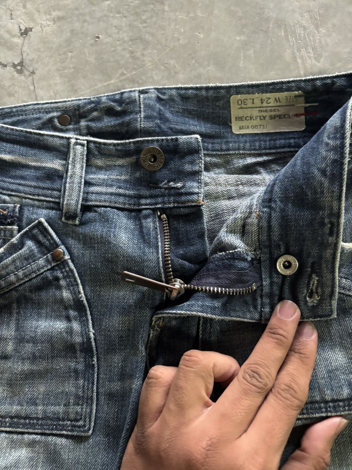 Diesel FLARE diesel jeans pleated leg style punk grunge inspired Size 28" / US 6 / IT 42 - 4 Thumbnail