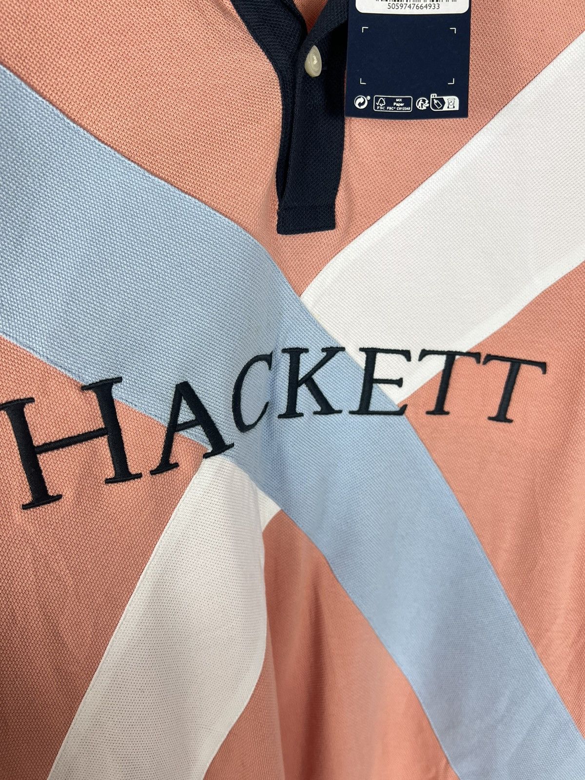 Hackett New! Hackett London Big Logo Polo Shirt Size US XXL / EU 58 / 5 - 4 Thumbnail