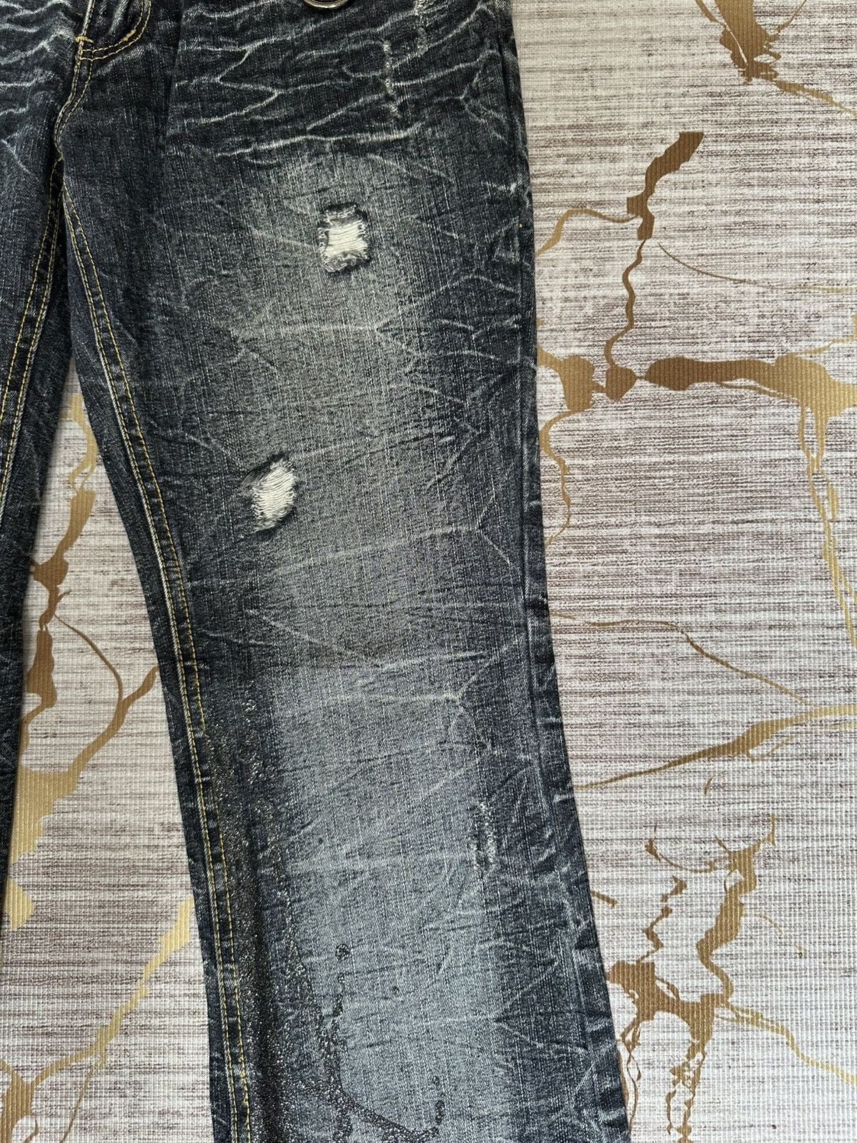 Tornado Mart FLARE Lowbox Premium Distressed Claw Marks Design Denim Size US 32 / EU 48 - 9 Thumbnail