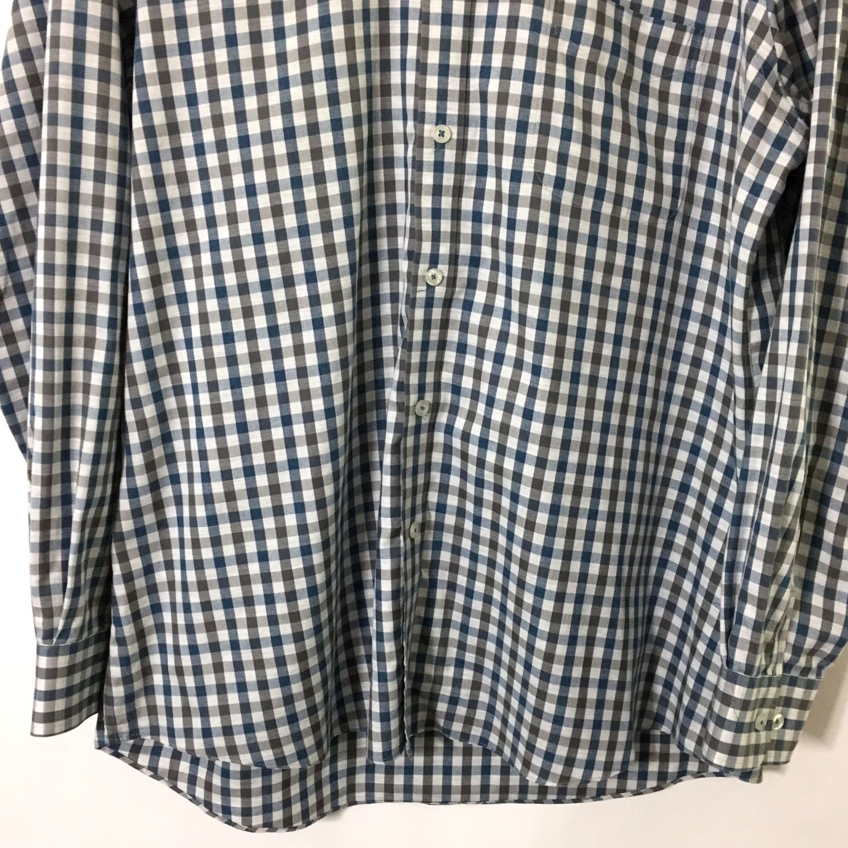 Vintage Forsyth Of Cananda Shirt Mens Large Gray Blue Check Long Sleeve Button Front Size US L / EU 52-54 / 3 - 5 Thumbnail