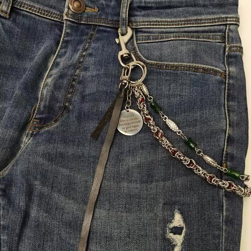 Jewelry Beads Bilayer Jade Node Pant Waist Chain Size ONE SIZE - 9 Thumbnail