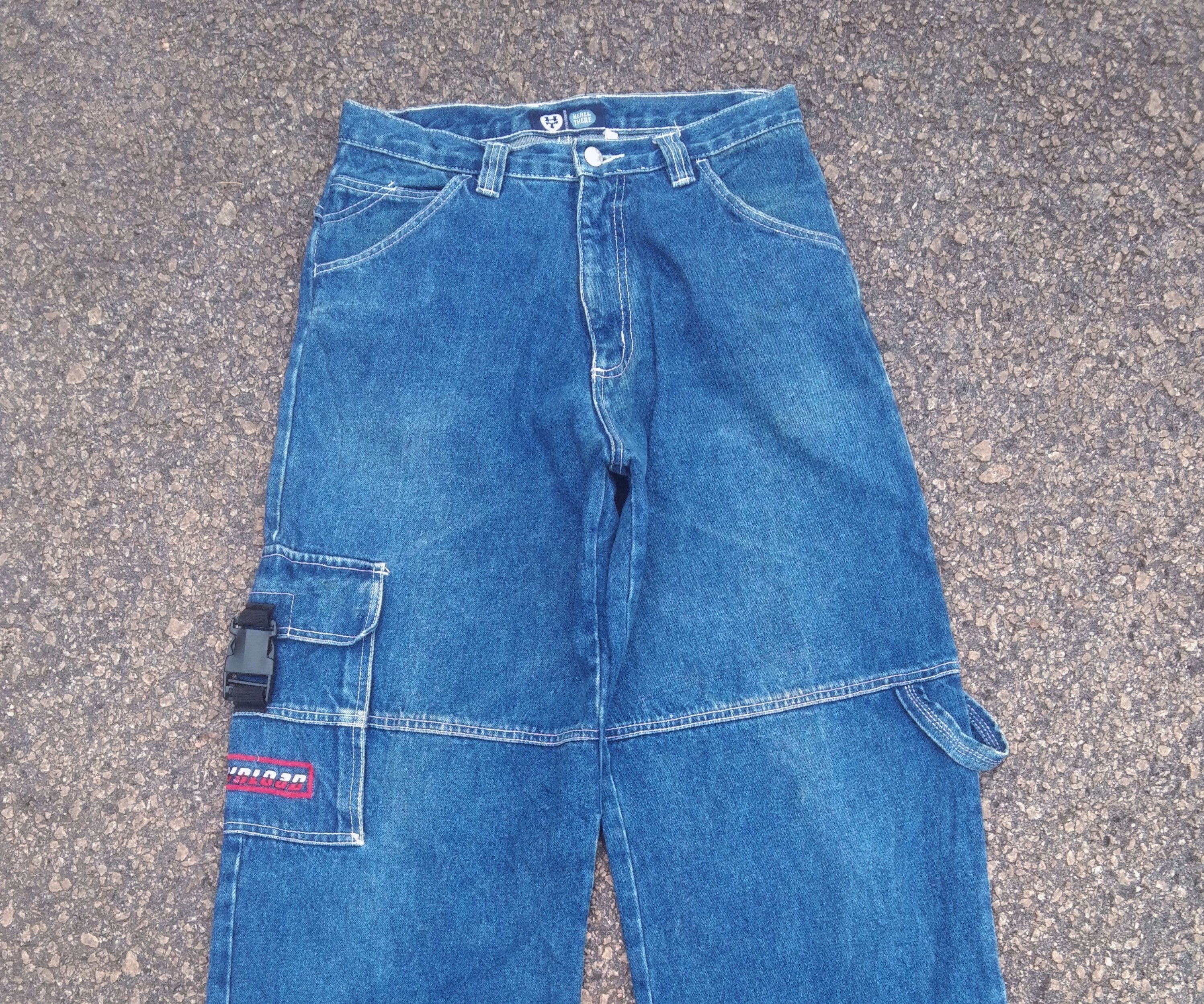 Jean × Vintage Vintage Y2k Here & There Carpenter Style Baggy Jeans 29x30 Size US 29 - 5 Thumbnail