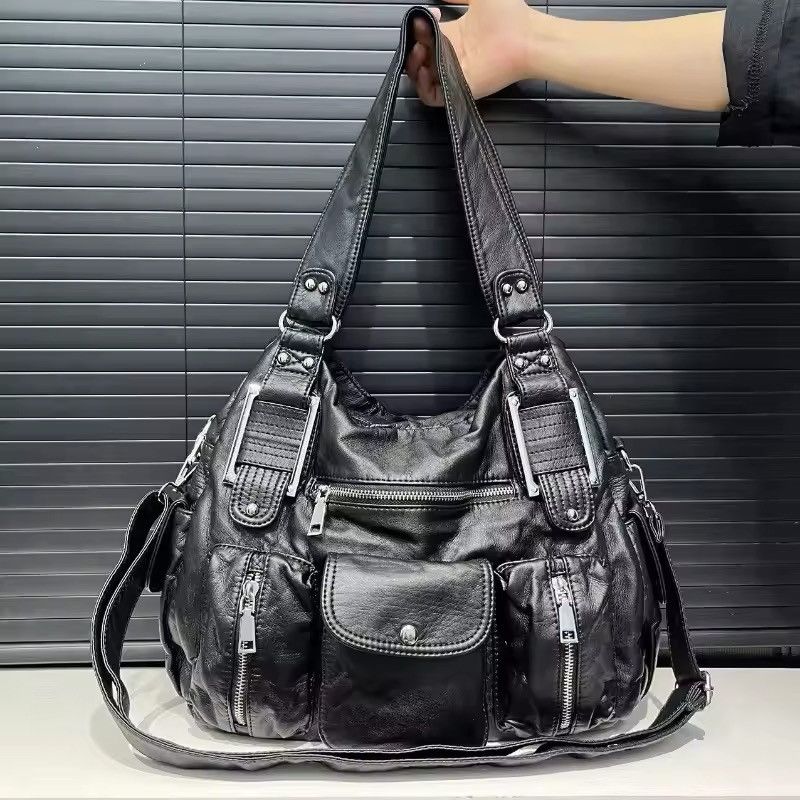 Leather Multi-Pocket Shoulder Crossbody Bag Size ONE SIZE - 10 Thumbnail