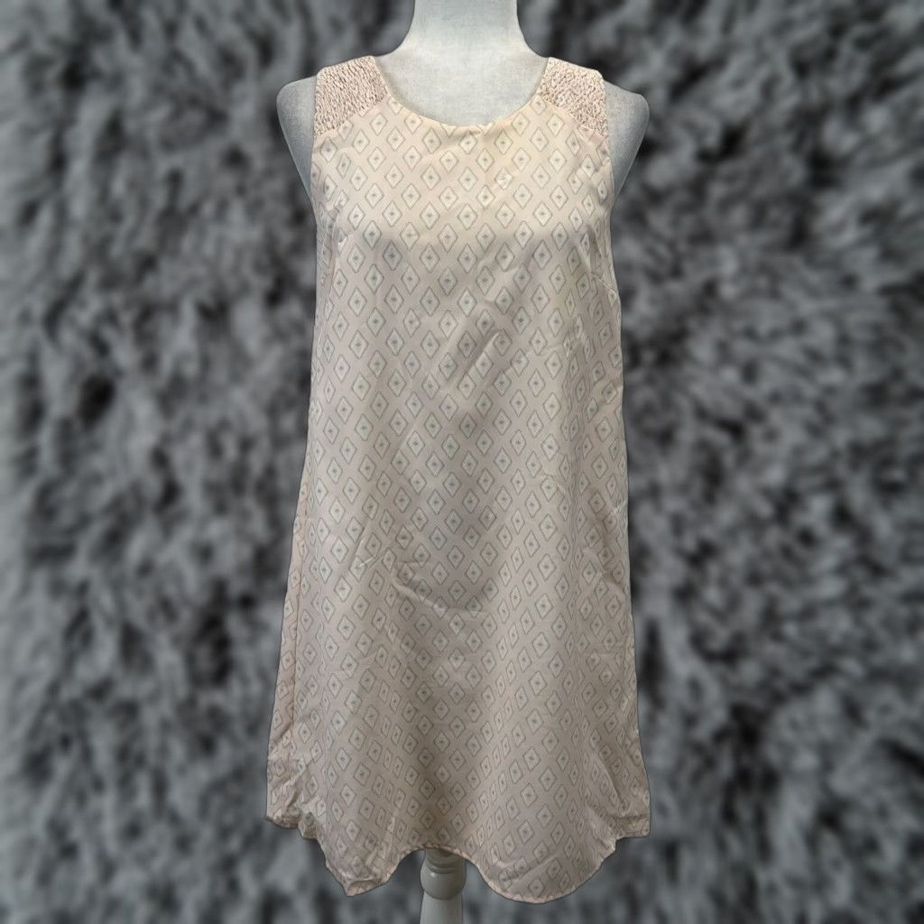 Loft LOFT shift Dress Sz Small VGUC Blush Small Sleeveless Diamond Print Lined Size S / US 4 / IT 40 - 1 Thumbnail