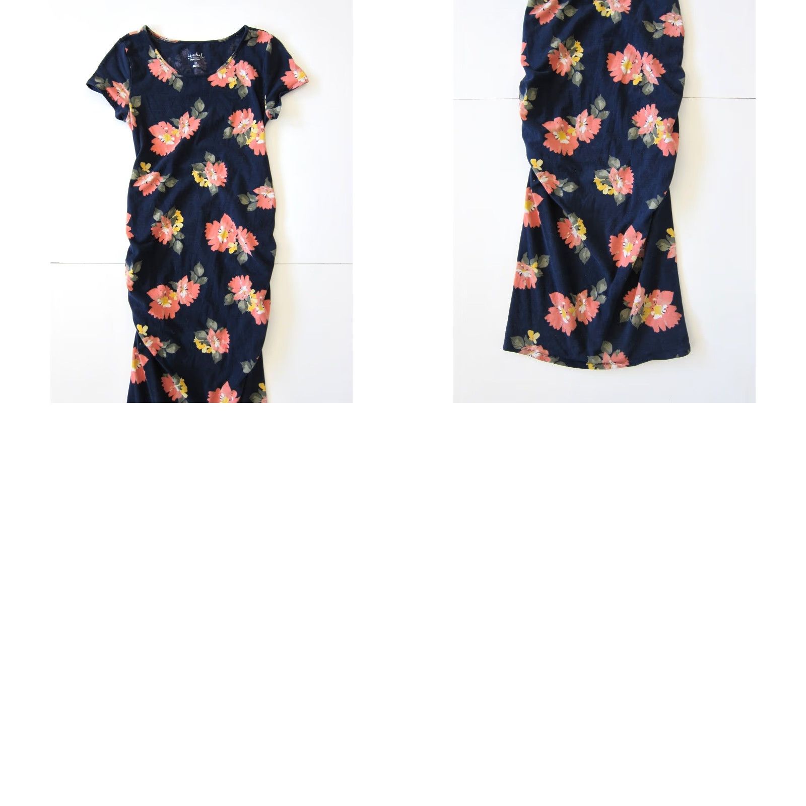 Vintage Isabel Maternity Blue Pink Floral Stretch Short Sleeve Fitted Shirt Dress XS Size XS / US 0-2 / IT 36-38 - 8 Thumbnail