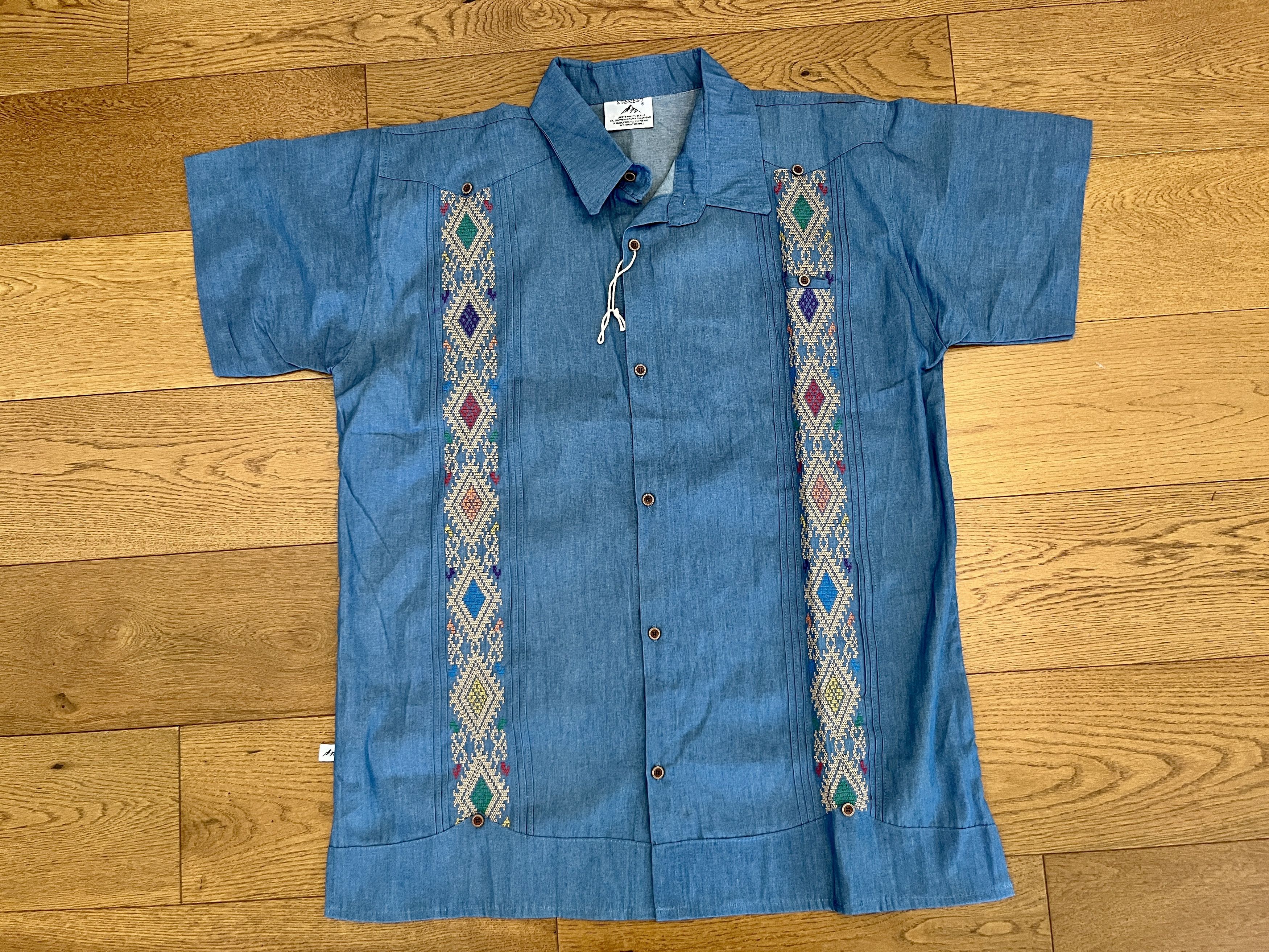 Vintage Vtg Everest Mexico City Embroidered Guayabera Shirt XL Boho Size US XL / EU 56 / 4 - 1 Thumbnail