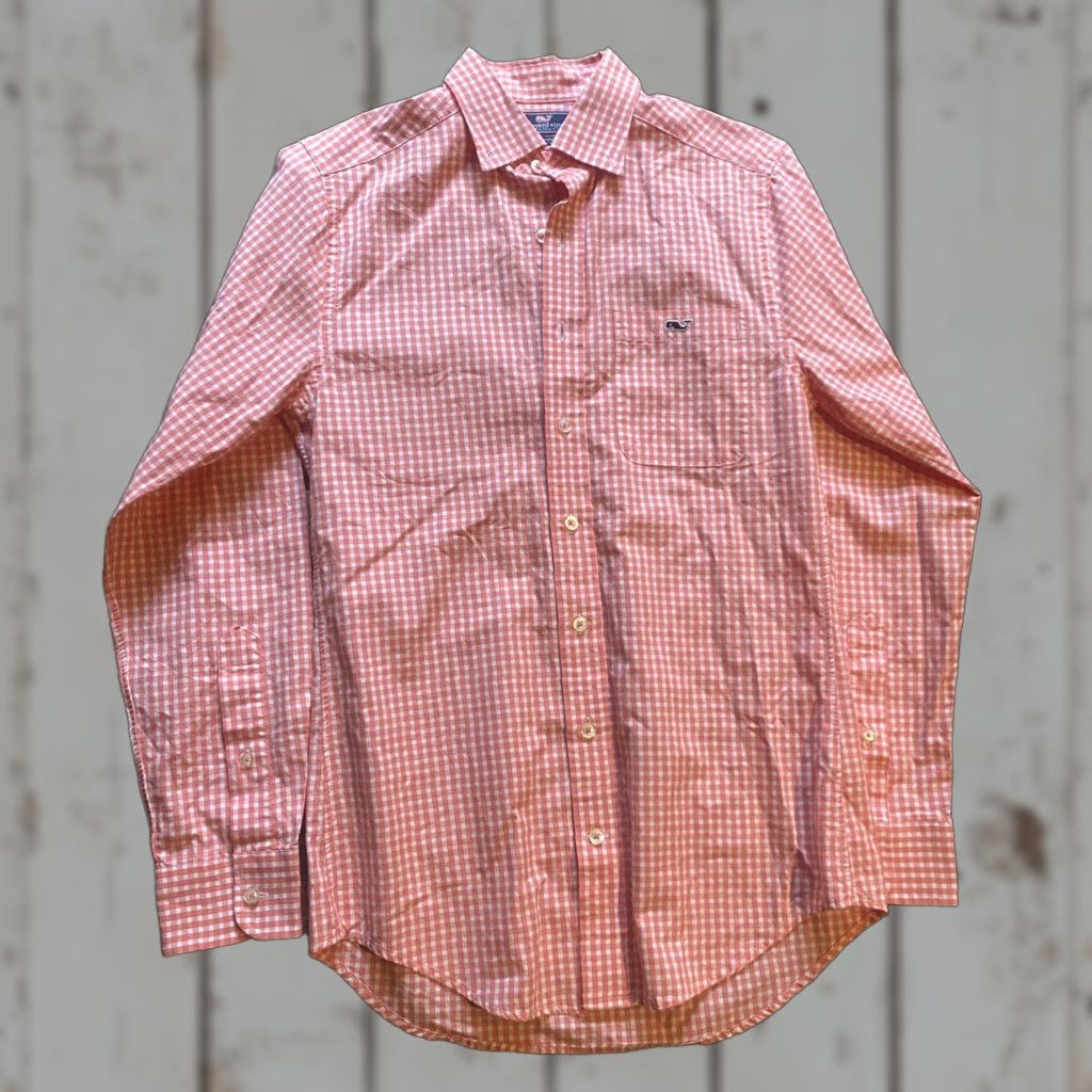 Vineyard Vines Vineyard Vines Tucker Shirt XS Coral Check Button Down Long Sleeve Mens Size US XS / EU 42 / 0 - 1 Thumbnail