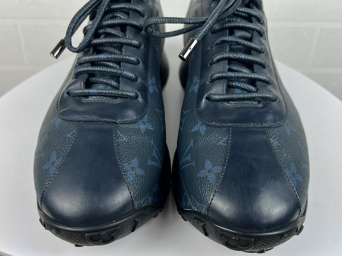 Louis Vuitton LOUIS VUITTON Sneakers Leather Trainers LV Monogram Logo Men Size US 10.5 / EU 43-44 - 11 Thumbnail