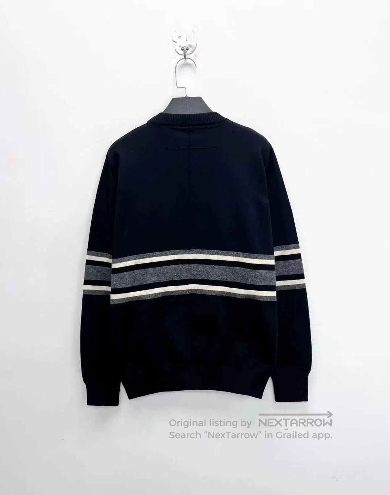 Givenchy Givenchy Black Embossed Star Logo Striped Knit Sweatshirt. Size US S / EU 44-46 / 1 - 2 Thumbnail