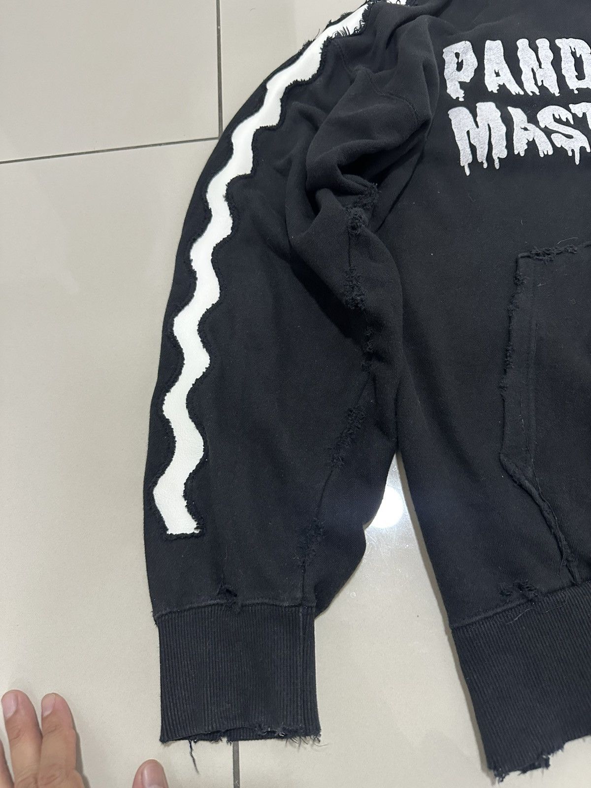 Japanese Brand Pandemixxx mastermind asymmetrical Wave Leather Hoodie Rare Size US L / EU 52-54 / 3 - 5 Thumbnail