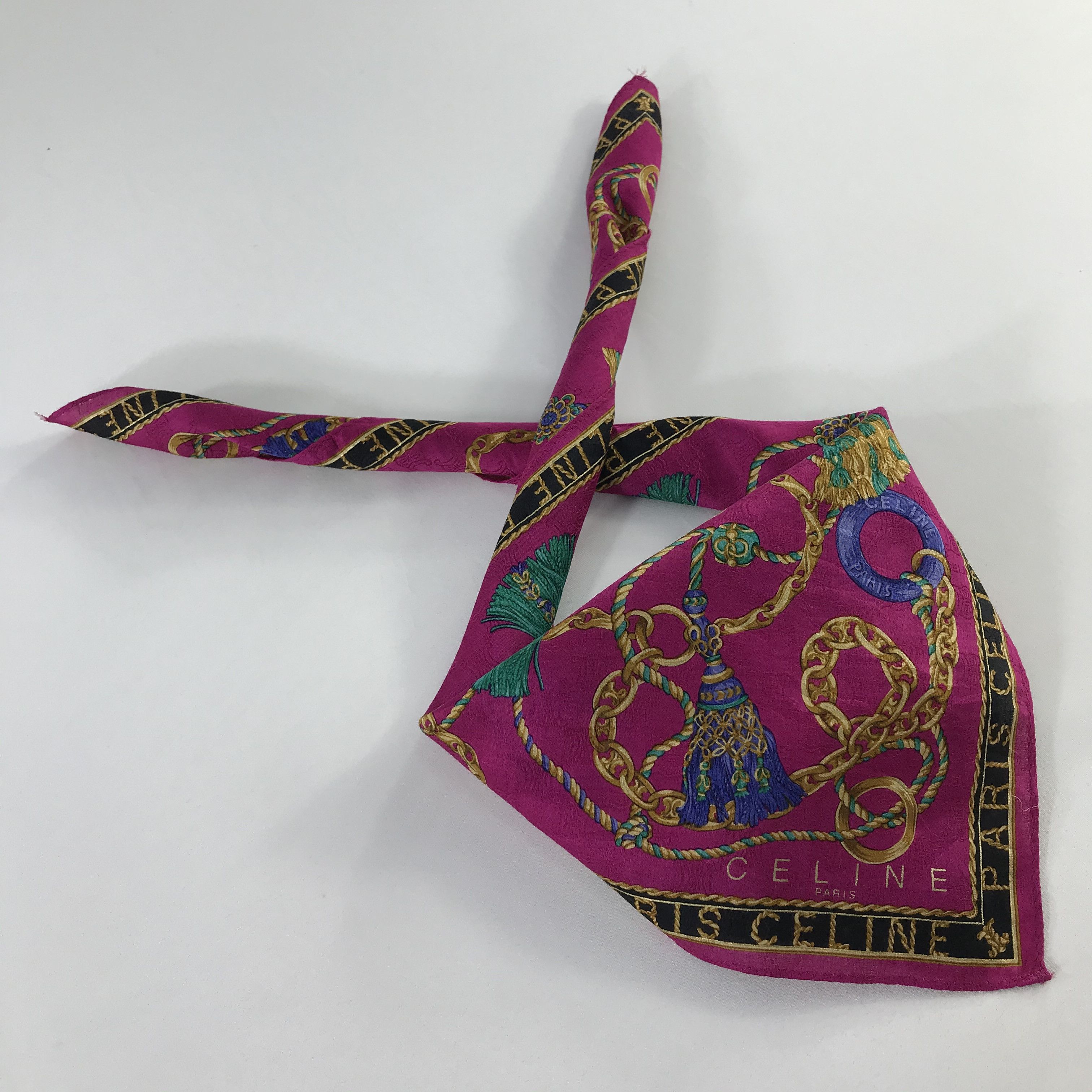 Celine × Vintage Celine Bandana / Handkerchief / Neckerchief - S883 Size ONE SIZE - 4 Thumbnail