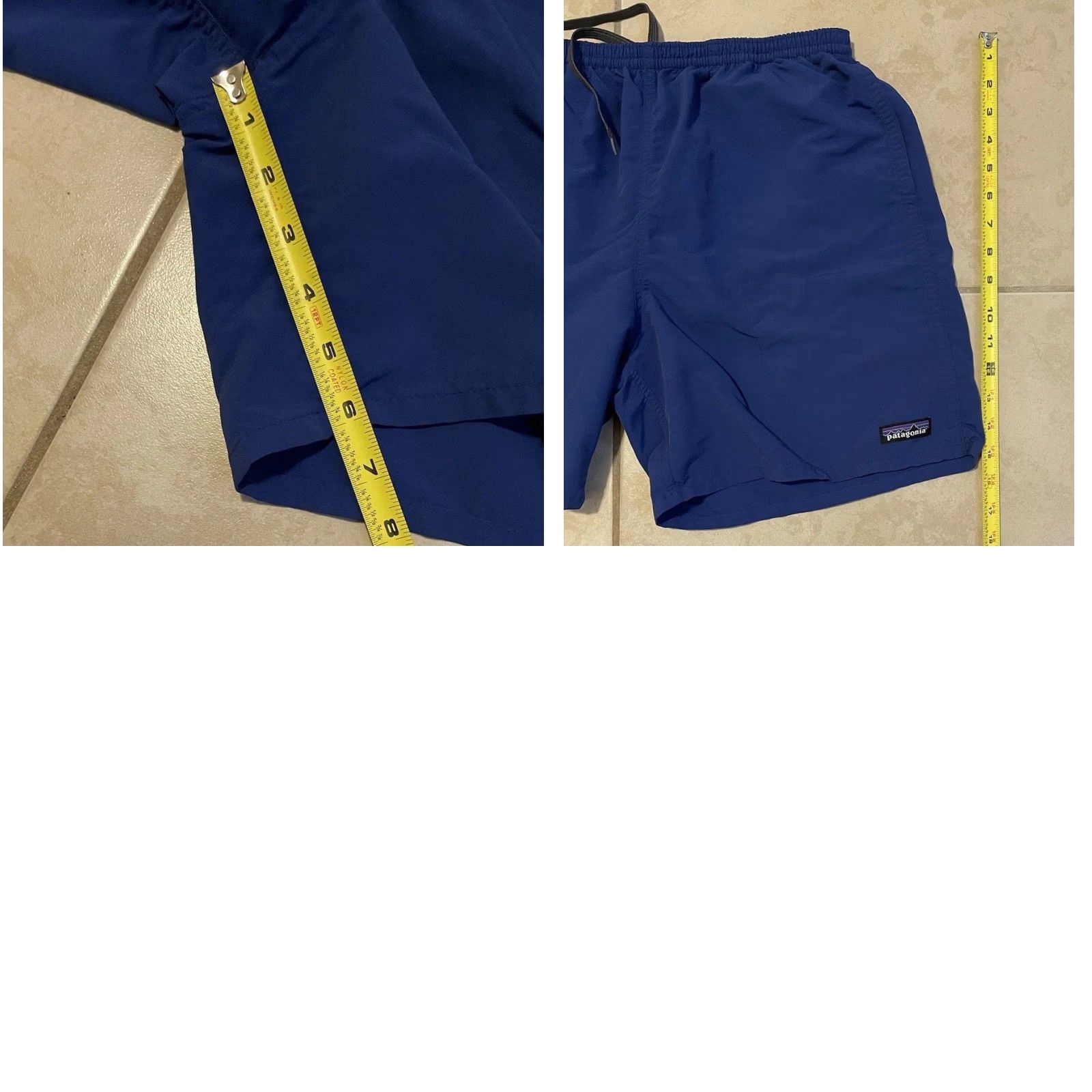 Patagonia VINTAGE Patagonia Baggies Board Shorts M Blue Striped Drawstring Lined Surf Beach Hiking 90s Mens Swim Trunks Size US 31 - 8 Thumbnail