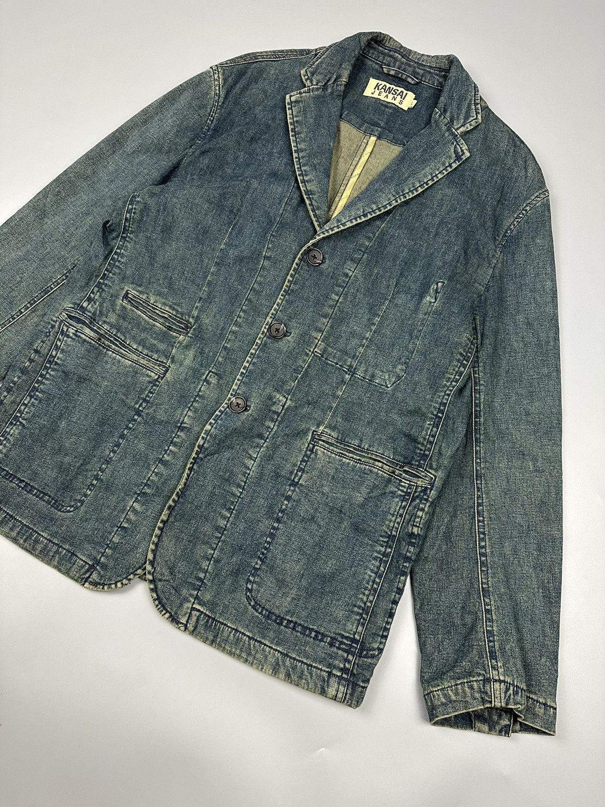 Japanese Brand × Kansai Yamamoto Vintage Kansai Jeans Denim Jacket Size US L / EU 52-54 / 3 - 4 Thumbnail