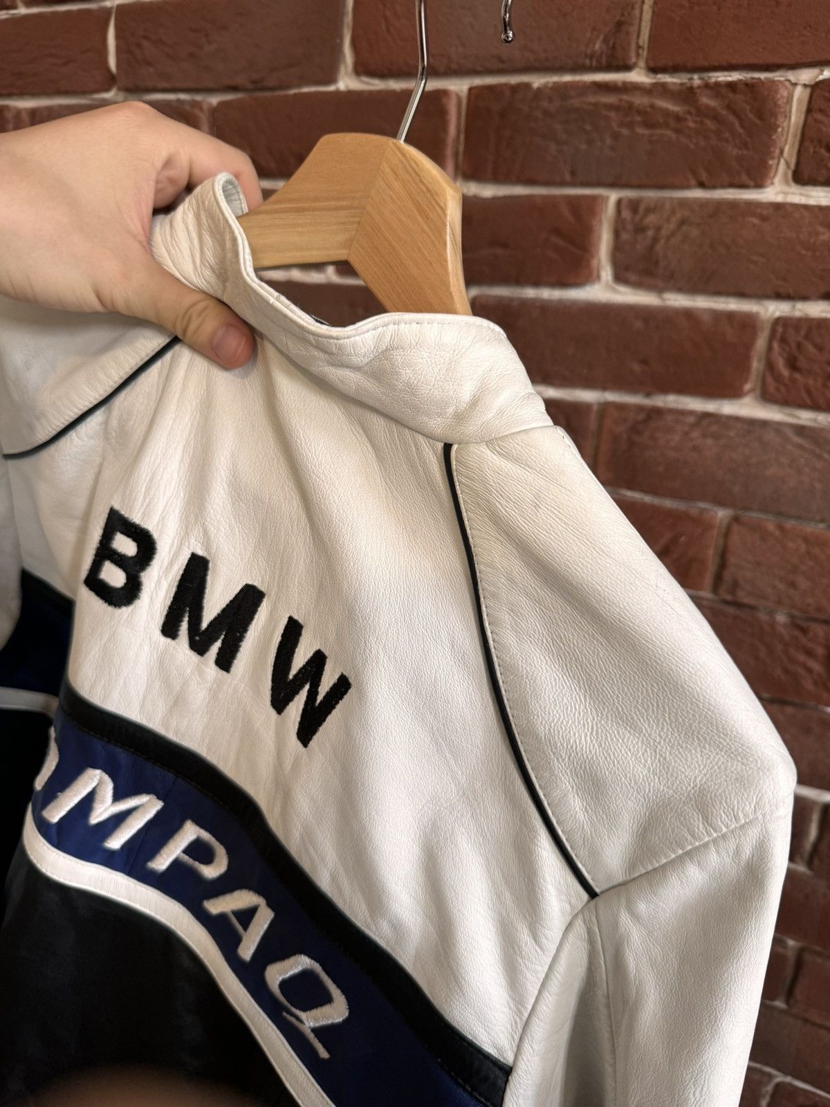Vintage Vintage Y2k BMW Eco Leather Racing Jacket Hype Rare Womens Size L / US 10 / IT 46 - 4 Thumbnail