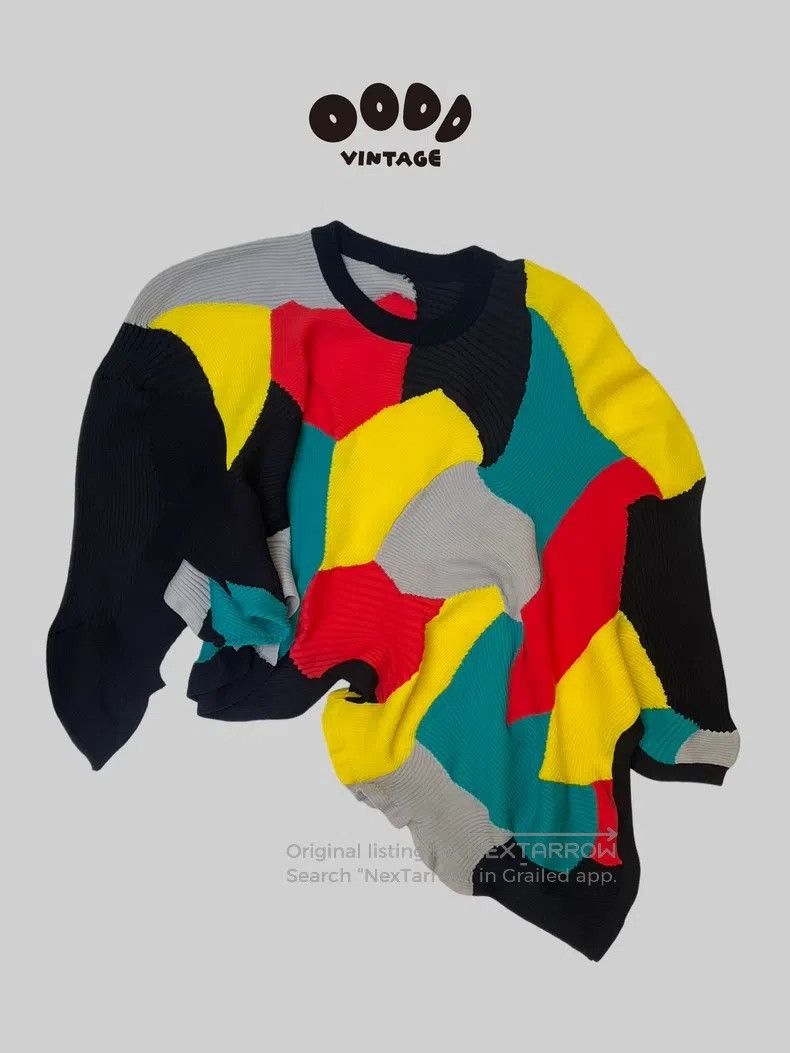 Issey Miyake Issey Miyake Multi Color Rib Ruffle Knit Top Size M / US 6-8 / IT 42-44 - 1 Thumbnail