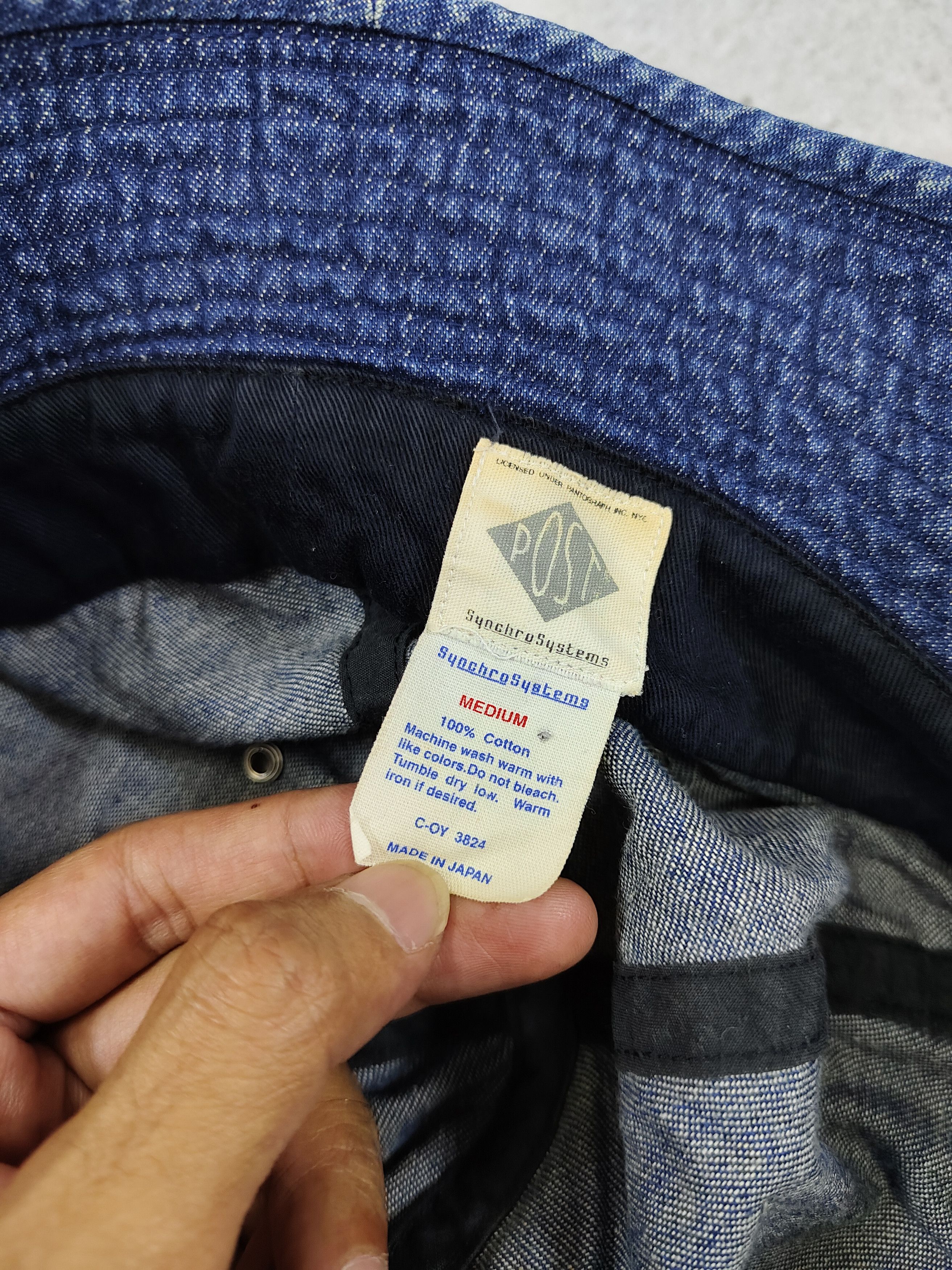 Japanese Brand 2000s POST🇯🇵Denim Washed Indigo Workwear Bucket Hat Size ONE SIZE - 7 Thumbnail