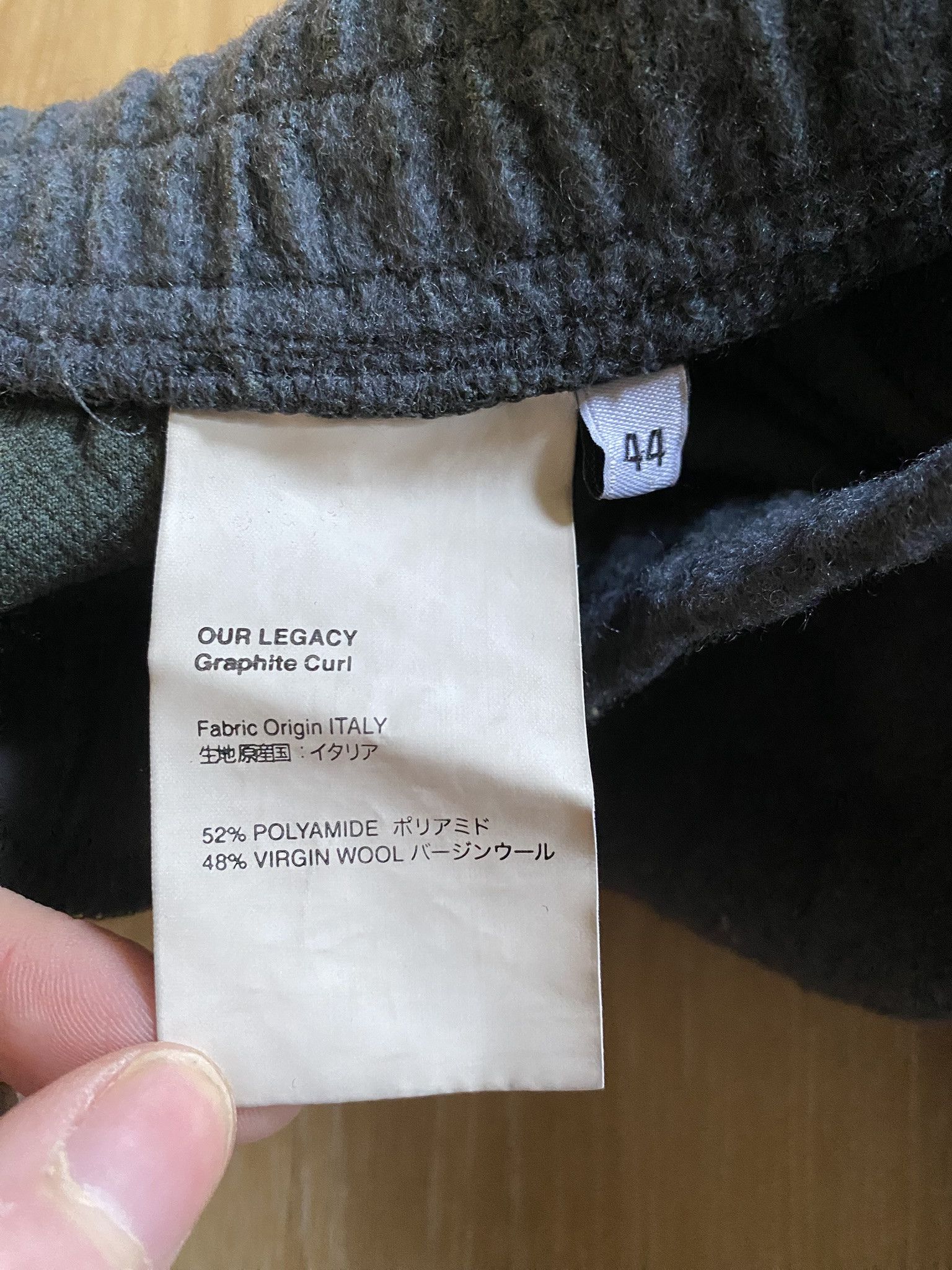Our Legacy Italian Virgin Wool - Graphite Curl - Track Pants Size US 28 / EU 44 - 3 Thumbnail