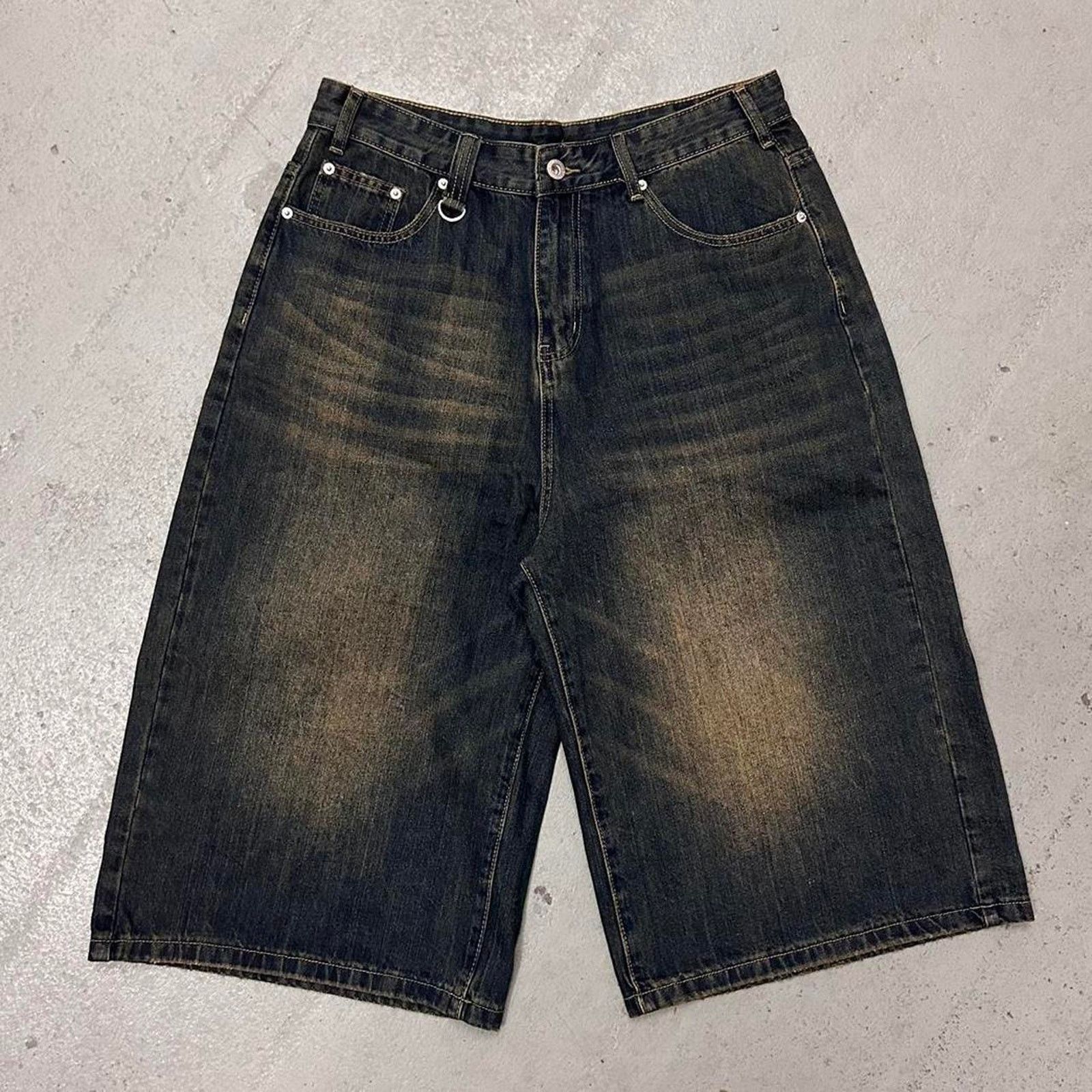 Vintage Vintage Baggy Y2k Wide Leg Denim Shorts Skater Jeans Mens 34 Size US 34 / EU 50 - 1 Thumbnail