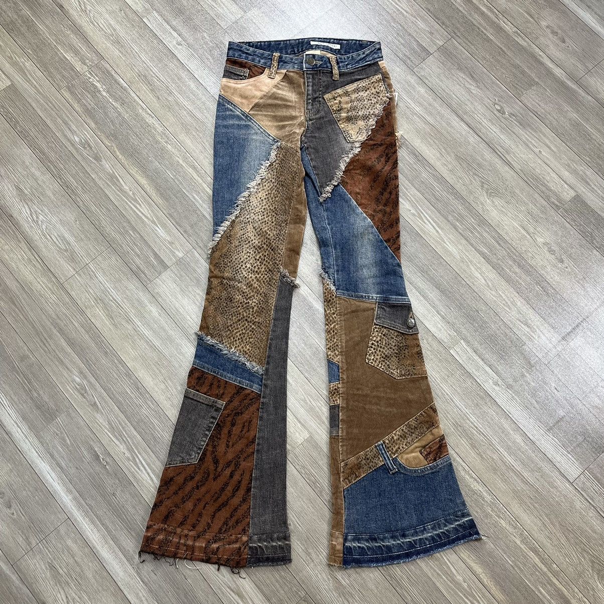 If Six Was Nine × Japanese Brand × Le Grande Bleu (L.G.B.) RARE🔥 XChromosomeinX Patchworked Leopard Denim Flare Jeans Size US 26 / EU 42 - 5 Thumbnail