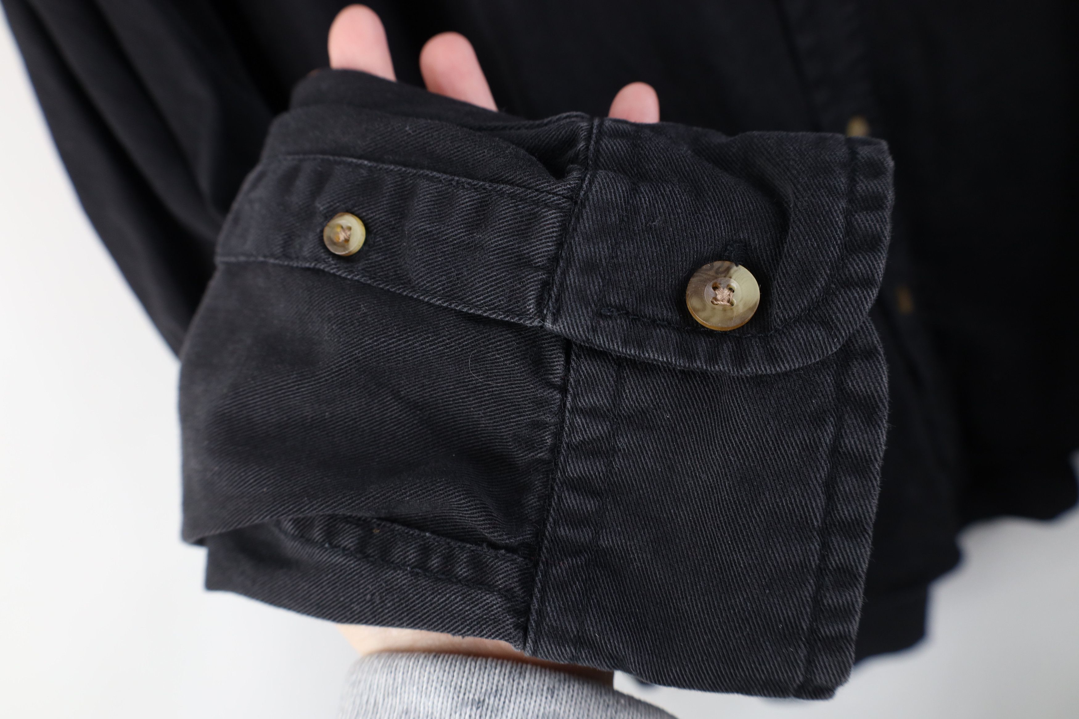 Vintage Vintage 90s Streetwear Cotton Twill Button Down Shirt Black Size US XL / EU 56 / 4 - 9 Thumbnail
