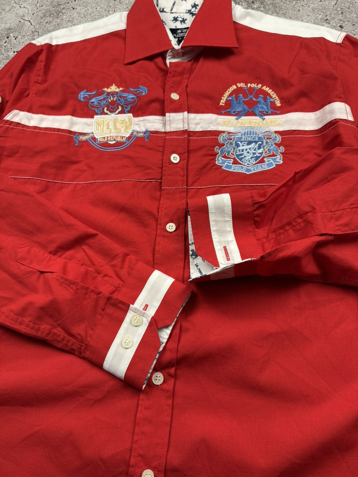 La Martina Vintage La Martina Button Polo Shirt Big Logo Japanese Y2K Size US L / EU 52-54 / 3 - 7 Thumbnail