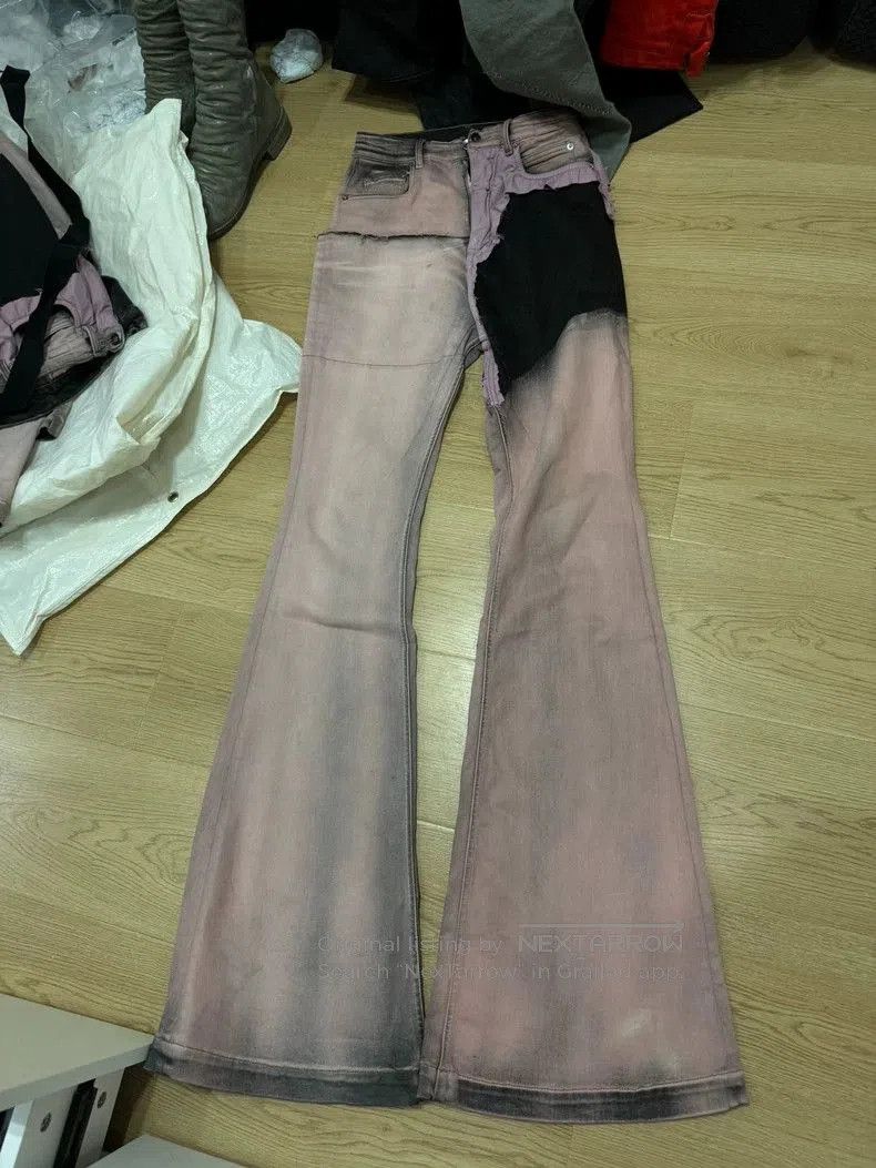 Rick Owens Rick Owens Pink stitching micro horn brushed wax jeans. Size US 32 / EU 48 - 1 Thumbnail