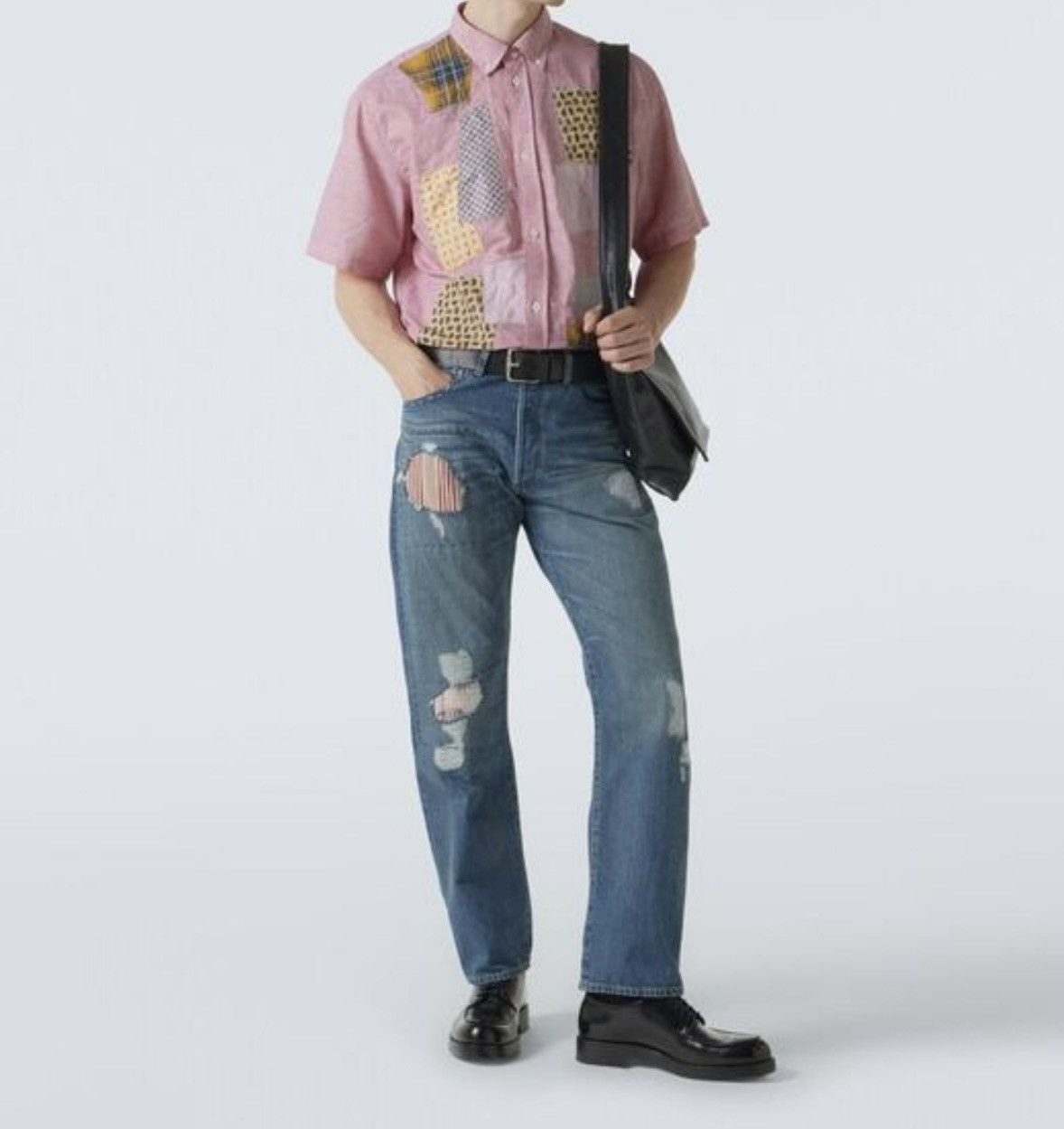 Junya Watanabe Men's Blue X Levi's Patchwork Straight Jeans Size US 32 / EU 48 - 3 Thumbnail