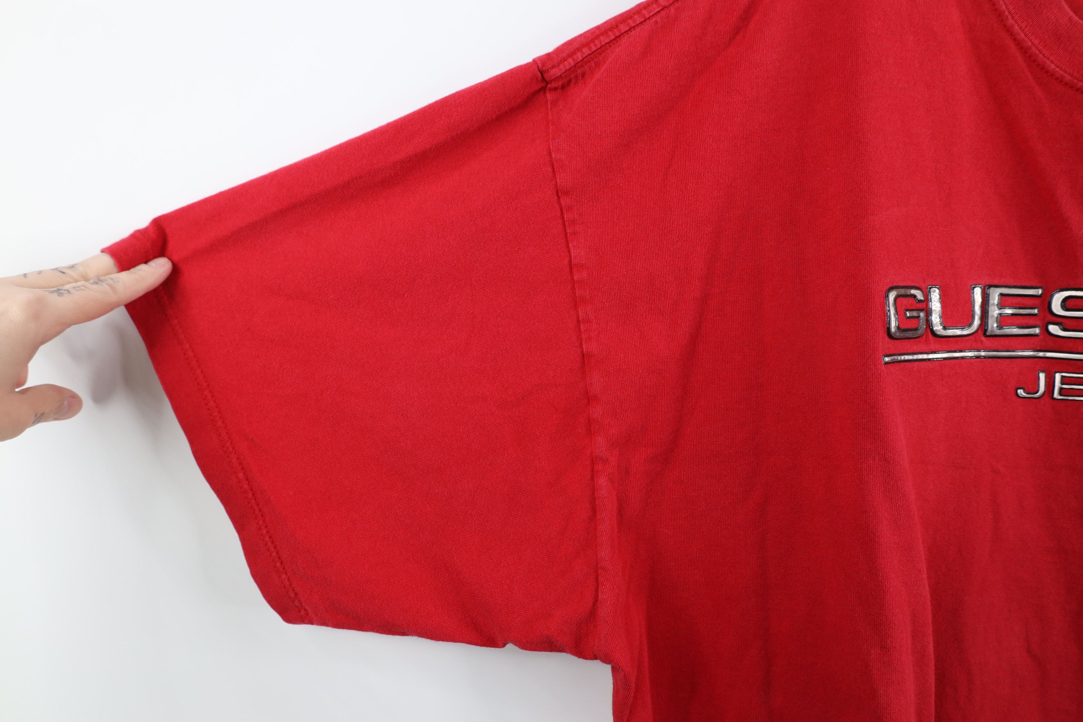 Guess × Vintage Vintage 90s Guess Spell Out Bubble Letter T-Shirt Red USA Size US XXL / EU 58 / 5 - 9 Thumbnail