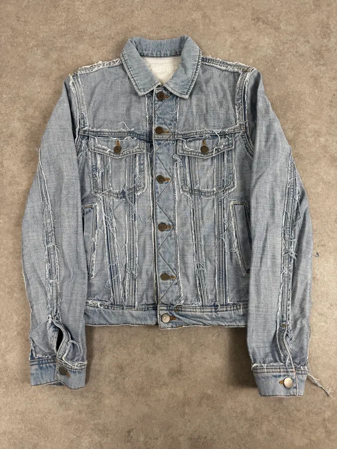Maison Margiela 2012 Maison Margiela H&M Blue Distressed Denim Jacket Size US S / EU 44-46 / 1 - 3 Thumbnail