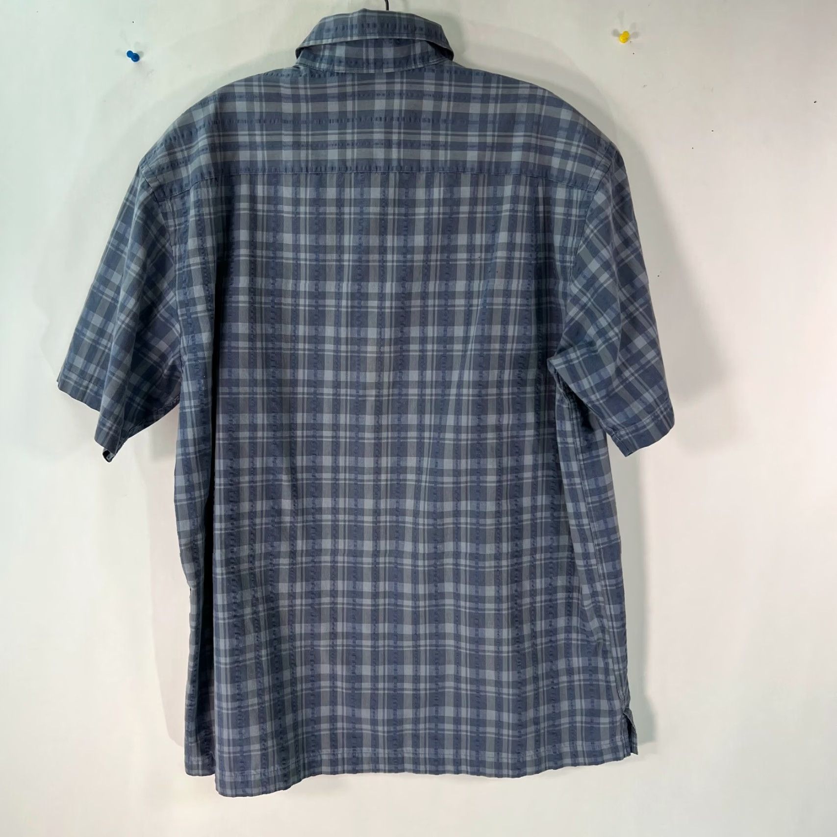 Van Heusen Van Heusen Mens Shirt Short Sleeves Plaid Button Front Blue Large Size US L / EU 52-54 / 3 - 2 Thumbnail